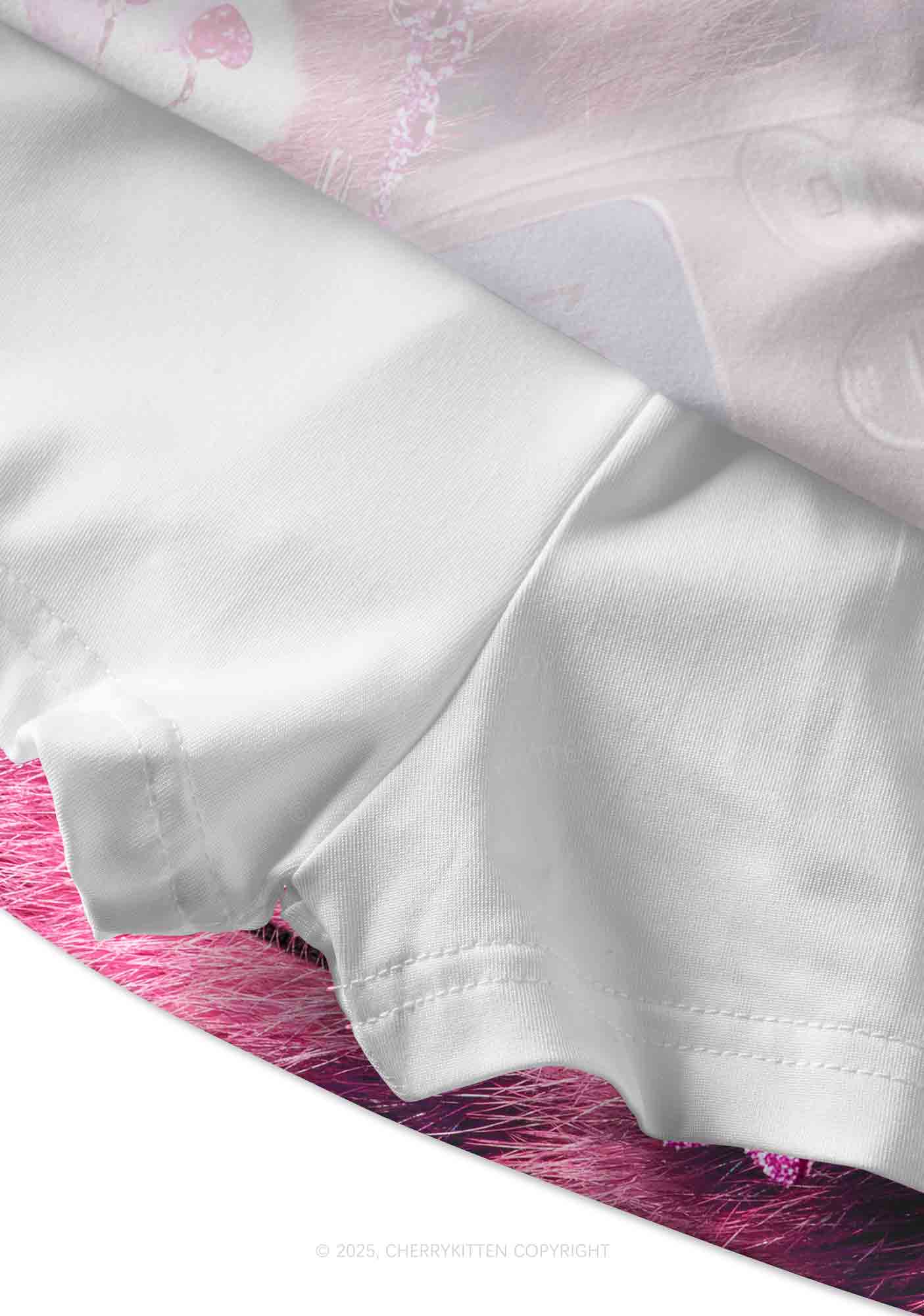 Pink Plush Phone Y2K Print Mini Skirt Cherrykitten