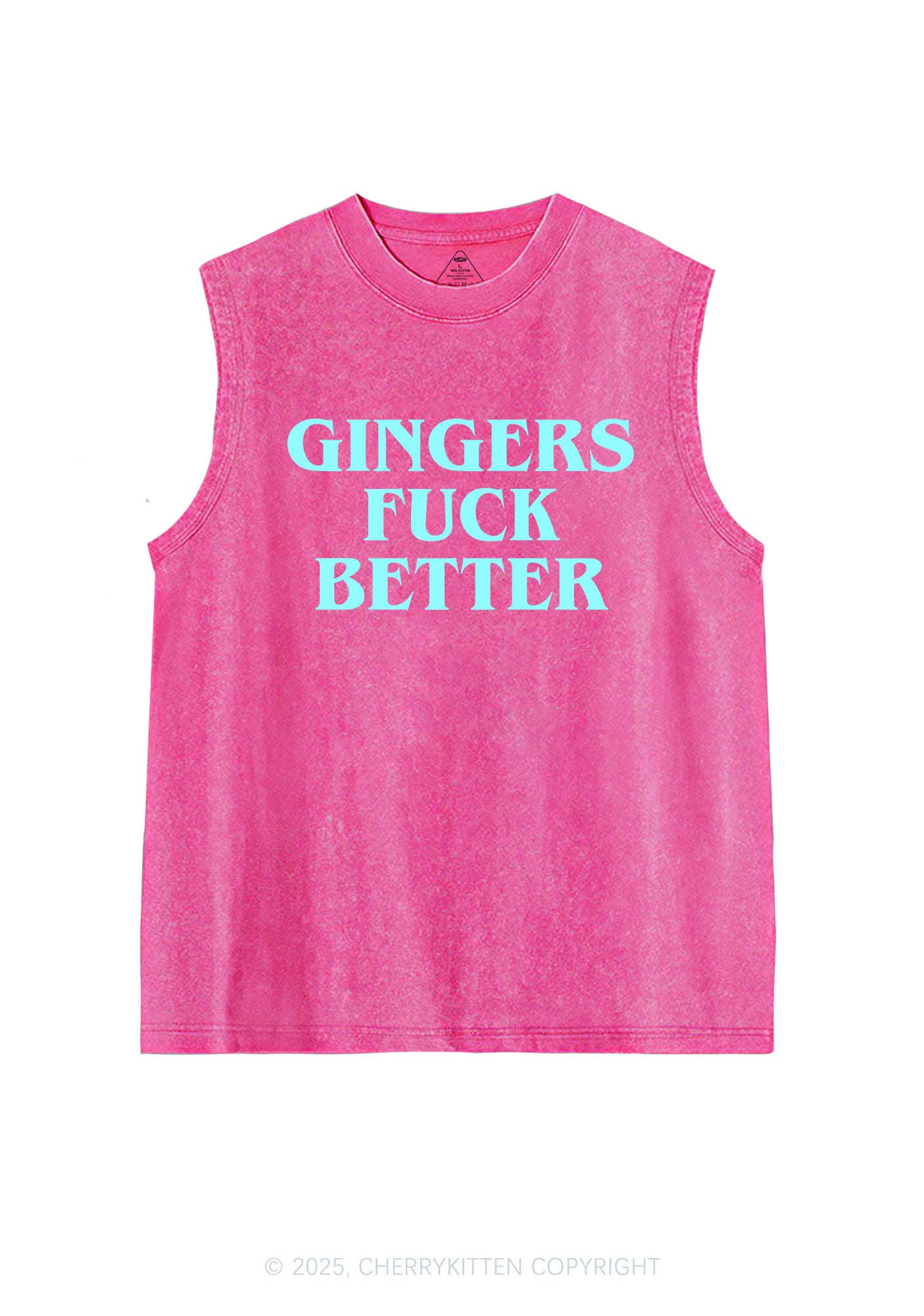 Gingers Fxxk Better Y2K Washed Muscle Tank Cherrykitten