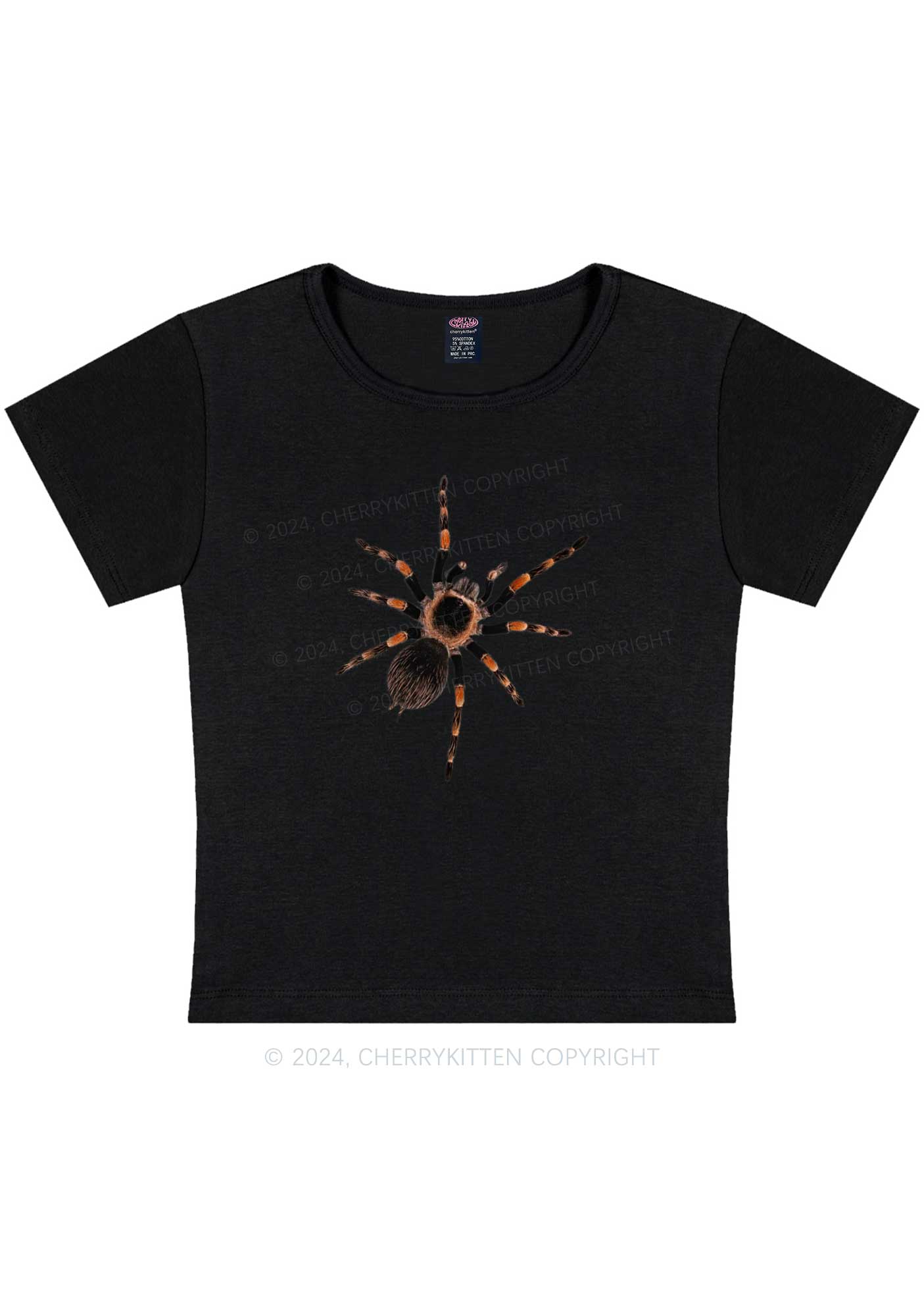 Curvy Mexican Red Knee Tarantula Y2K Baby Tee Cherrykitten