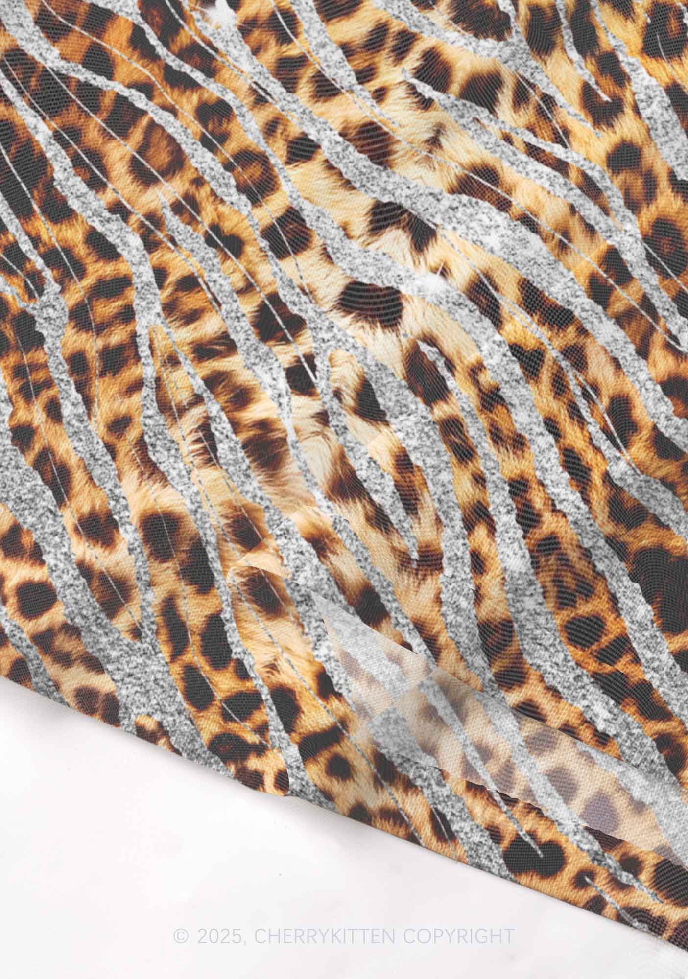 Silver Glitter Leopard Y2K Mesh Cami Tank Cherrykitten