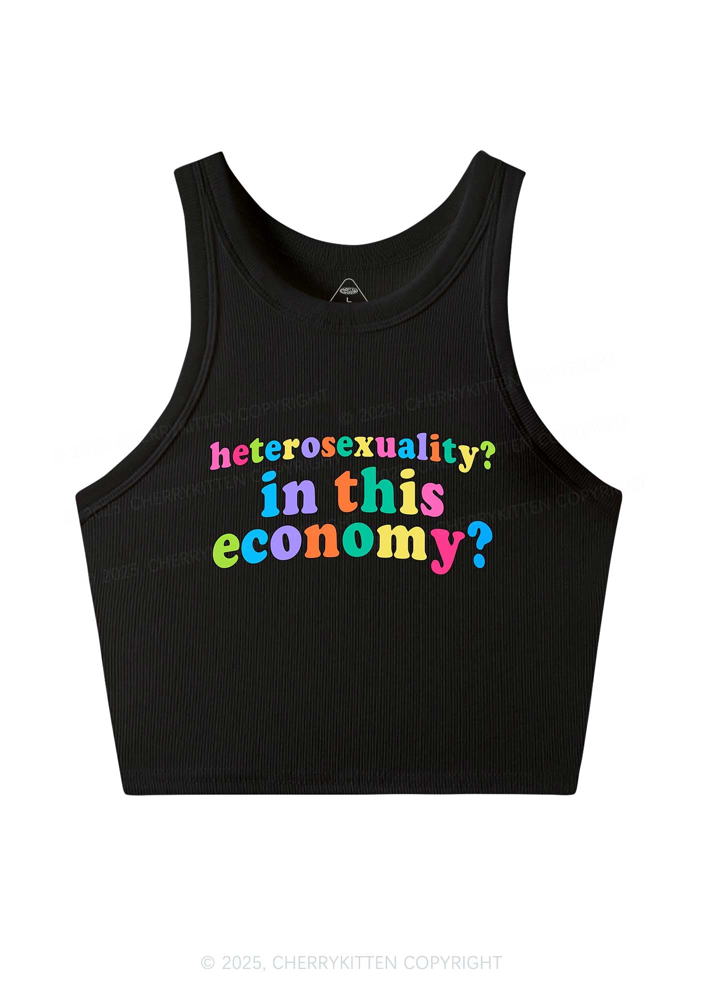 Heterosexuality In This Economy Pride Y2K Crop Tank Top Cherrykitten