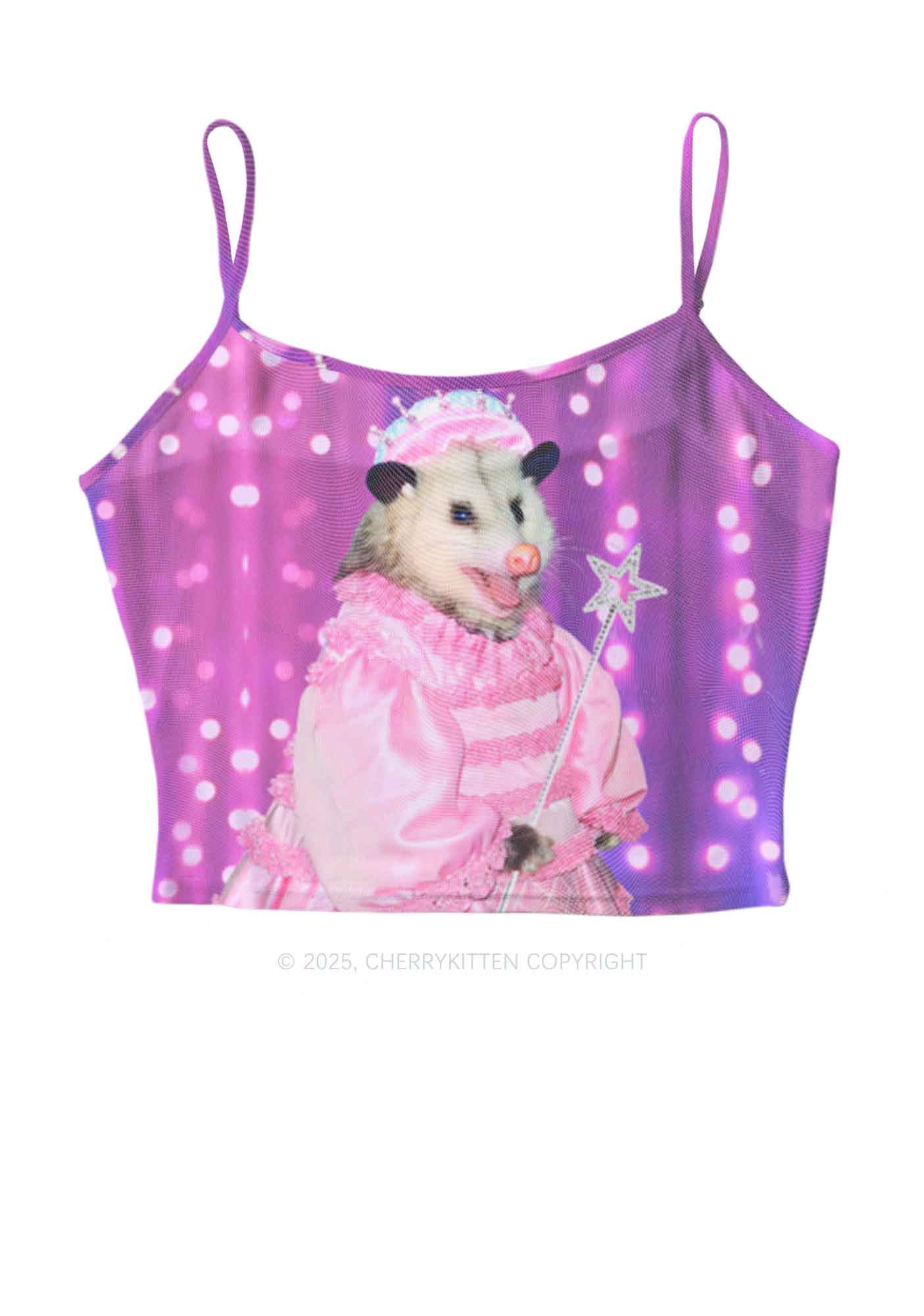 Magic Pink Ratz Y2K Mesh Cami Tank Cherrykitten