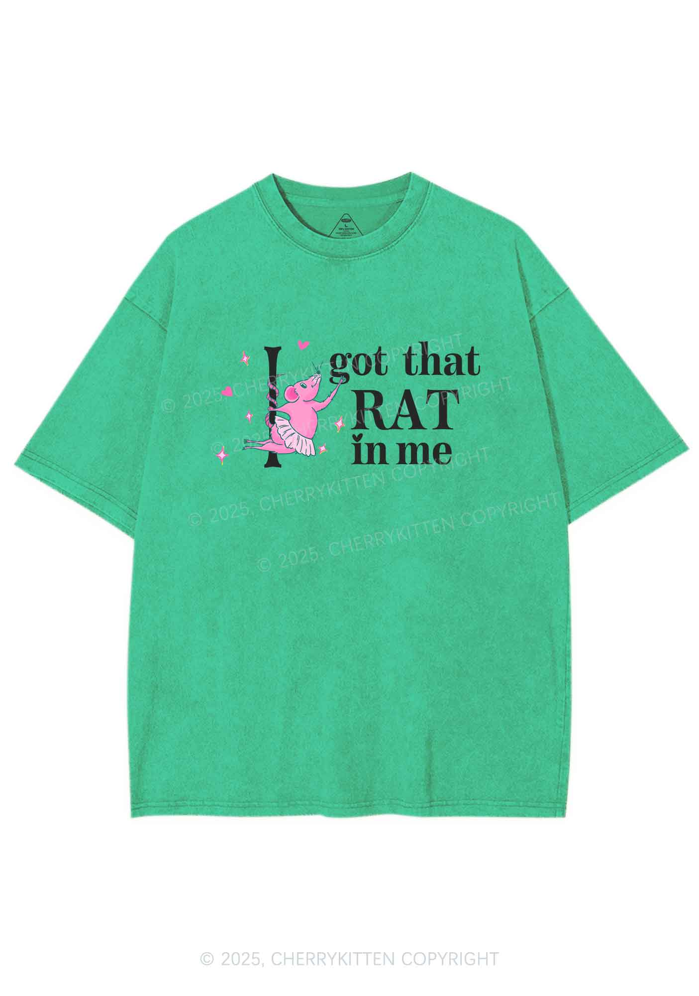Got Rat In Me Y2K Shirts Washed Tee Cherrykitten