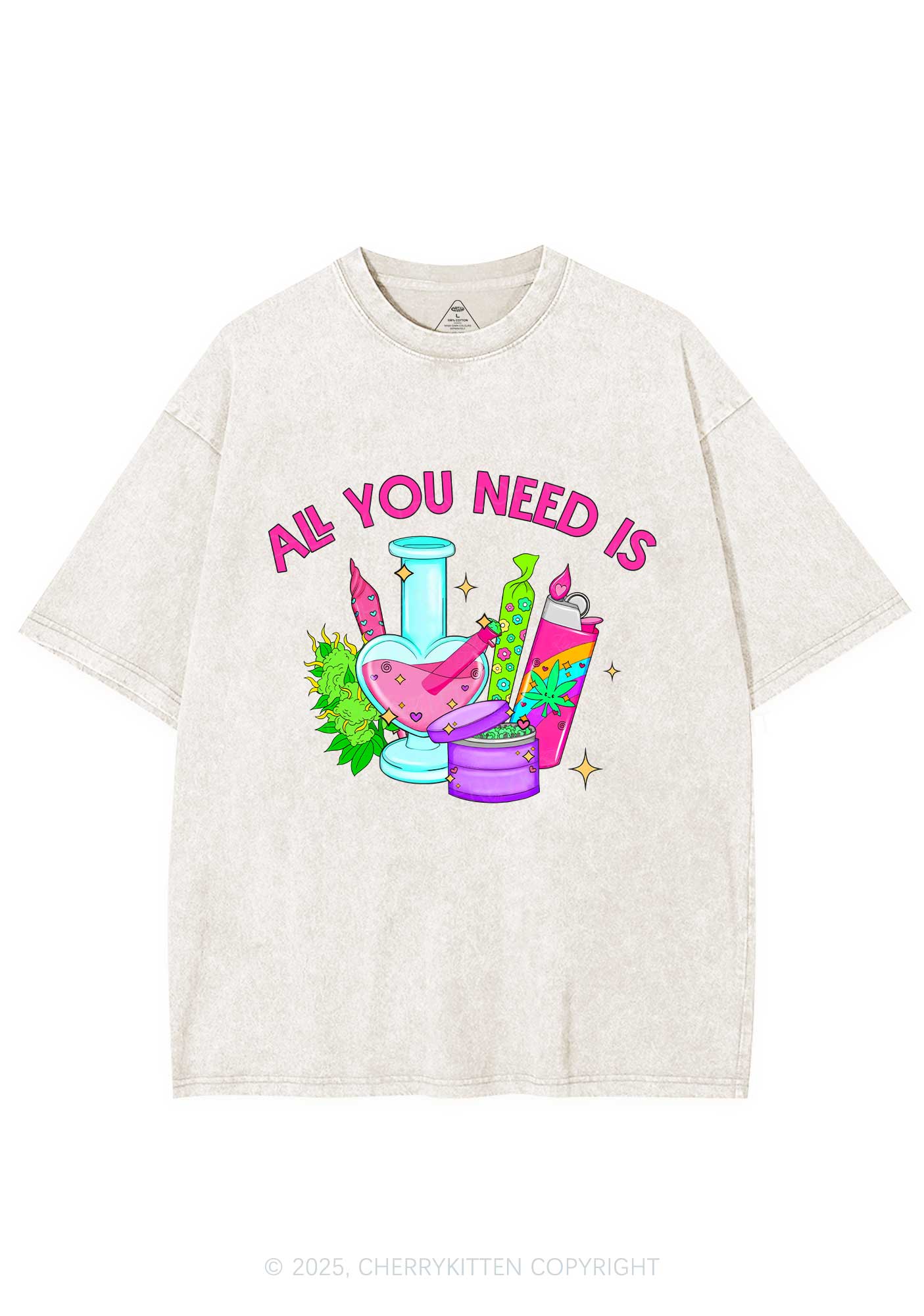 All You Need Is Y2K Washed Tee Cherrykitten