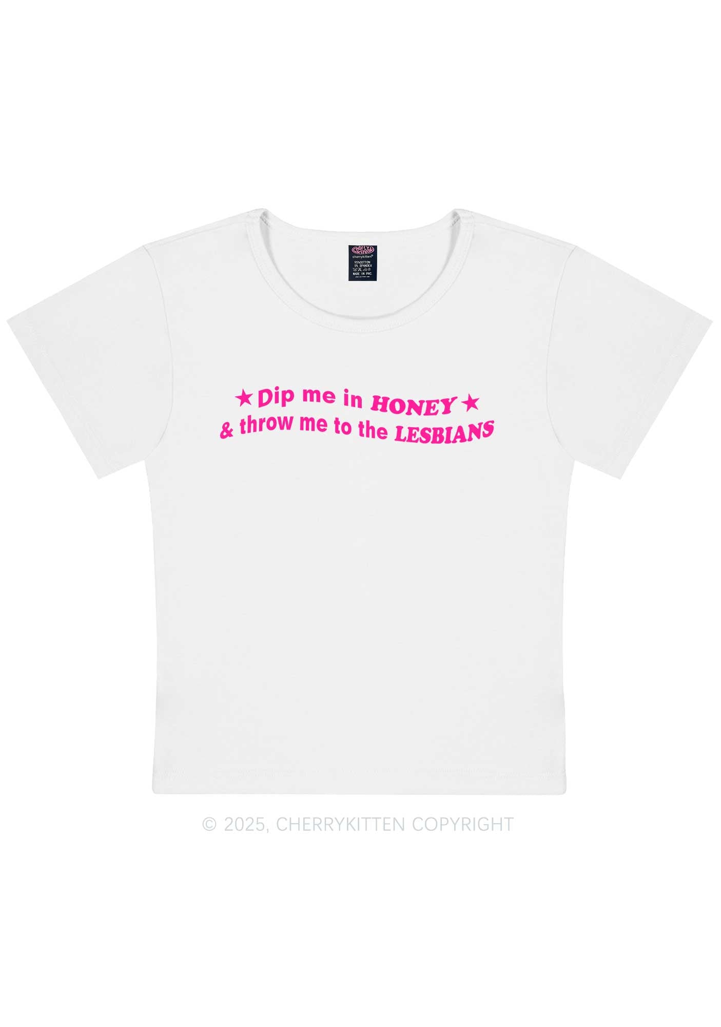 Honey Lesbians Pride Y2K Baby Tee Cherrykitten