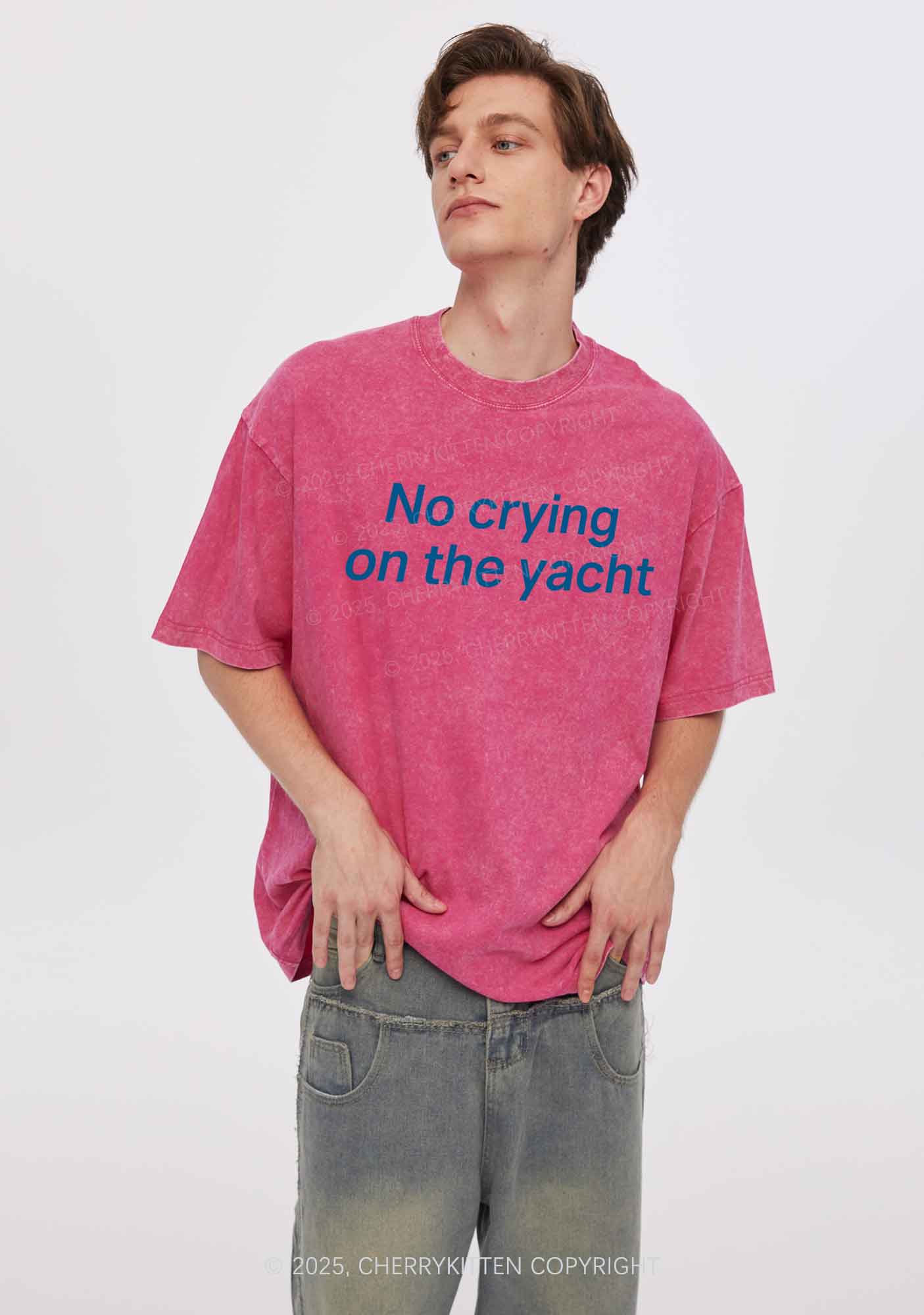 No Crying On Yacht Y2K Shirts Washed Tee Cherrykitten