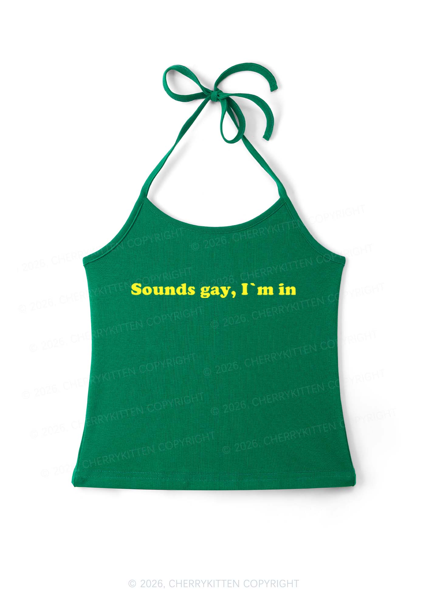 Sounds Gay Pride Y2K Halter Neck Cami Cherrykitten