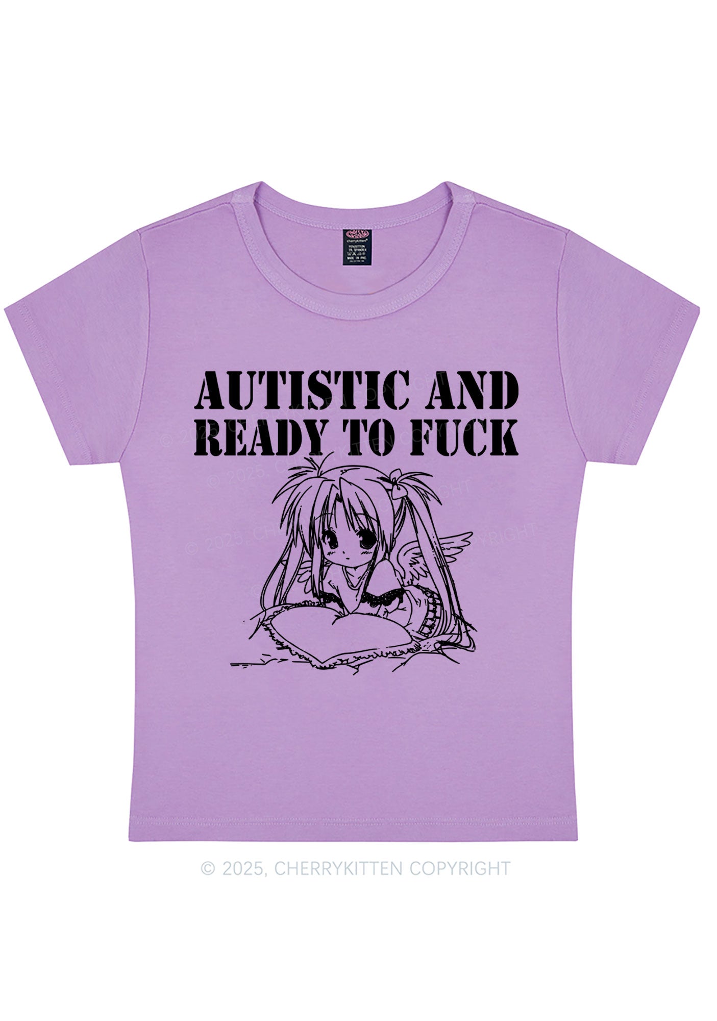 Autistic Ready To Fxxk Y2K Baby Tee Cherrykitten