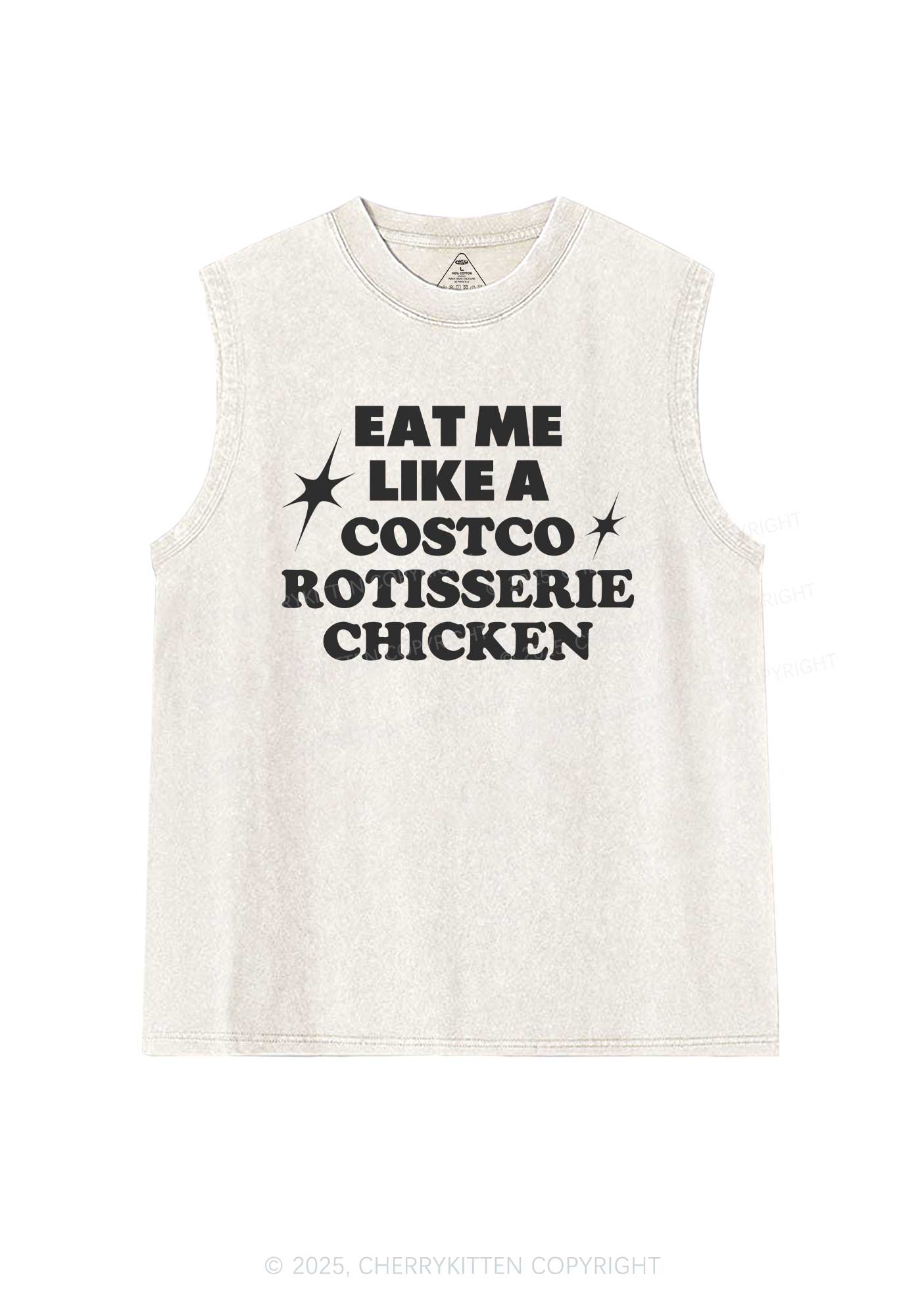 Eat Me Like Chicken Y2K Washed Muscle Tank Cherrykitten