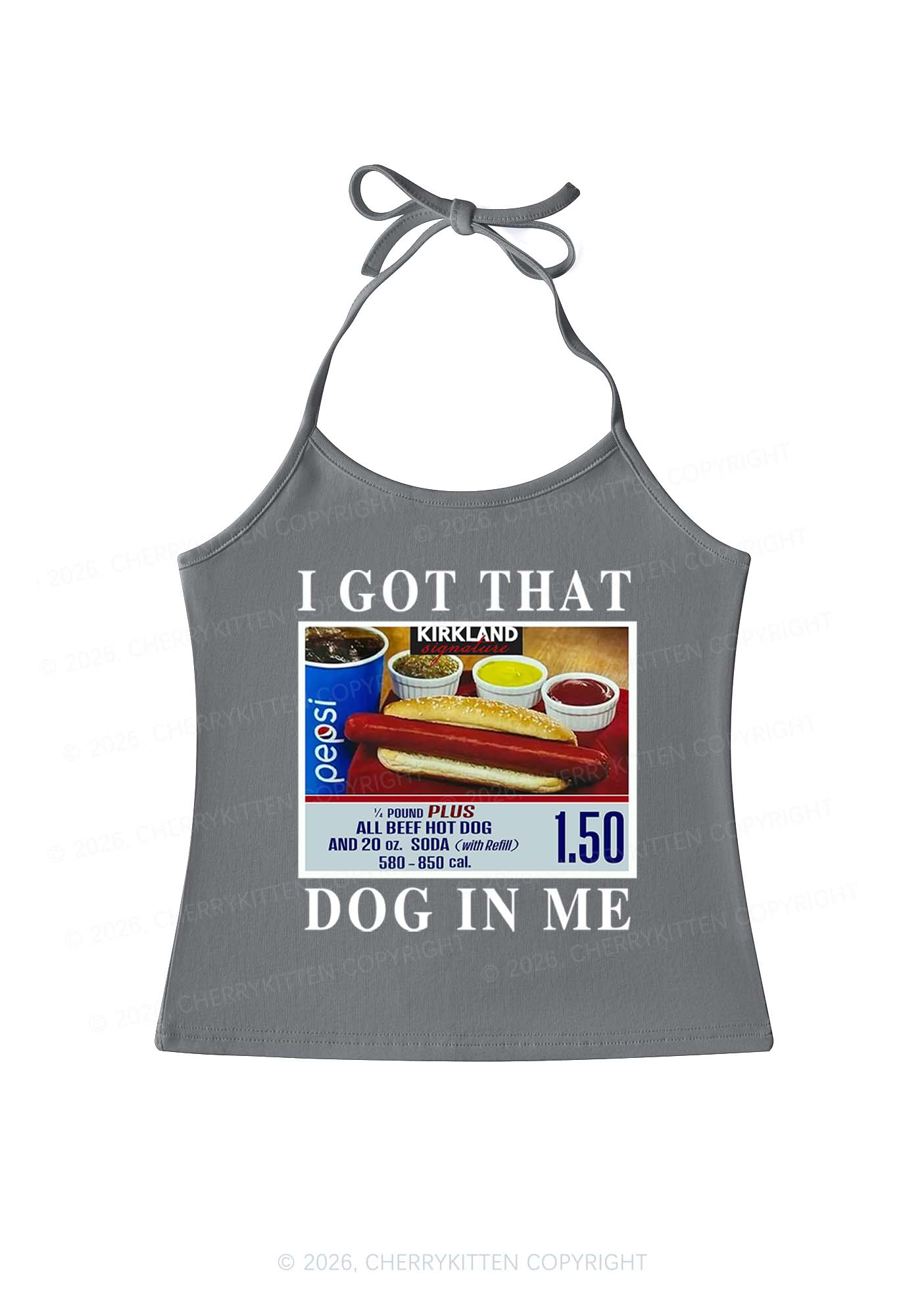 I Got That Hot Dog In Me Y2K Halter Neck Cami Cherrykitten