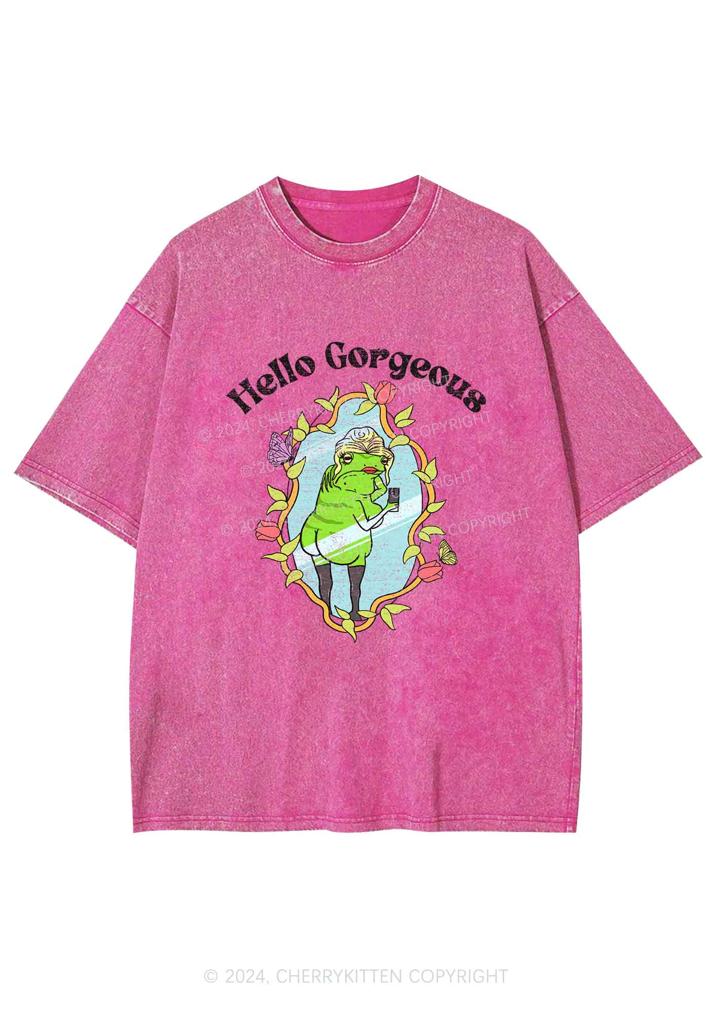 Hello Gorgeous Y2K Washed Tee Cherrykitten