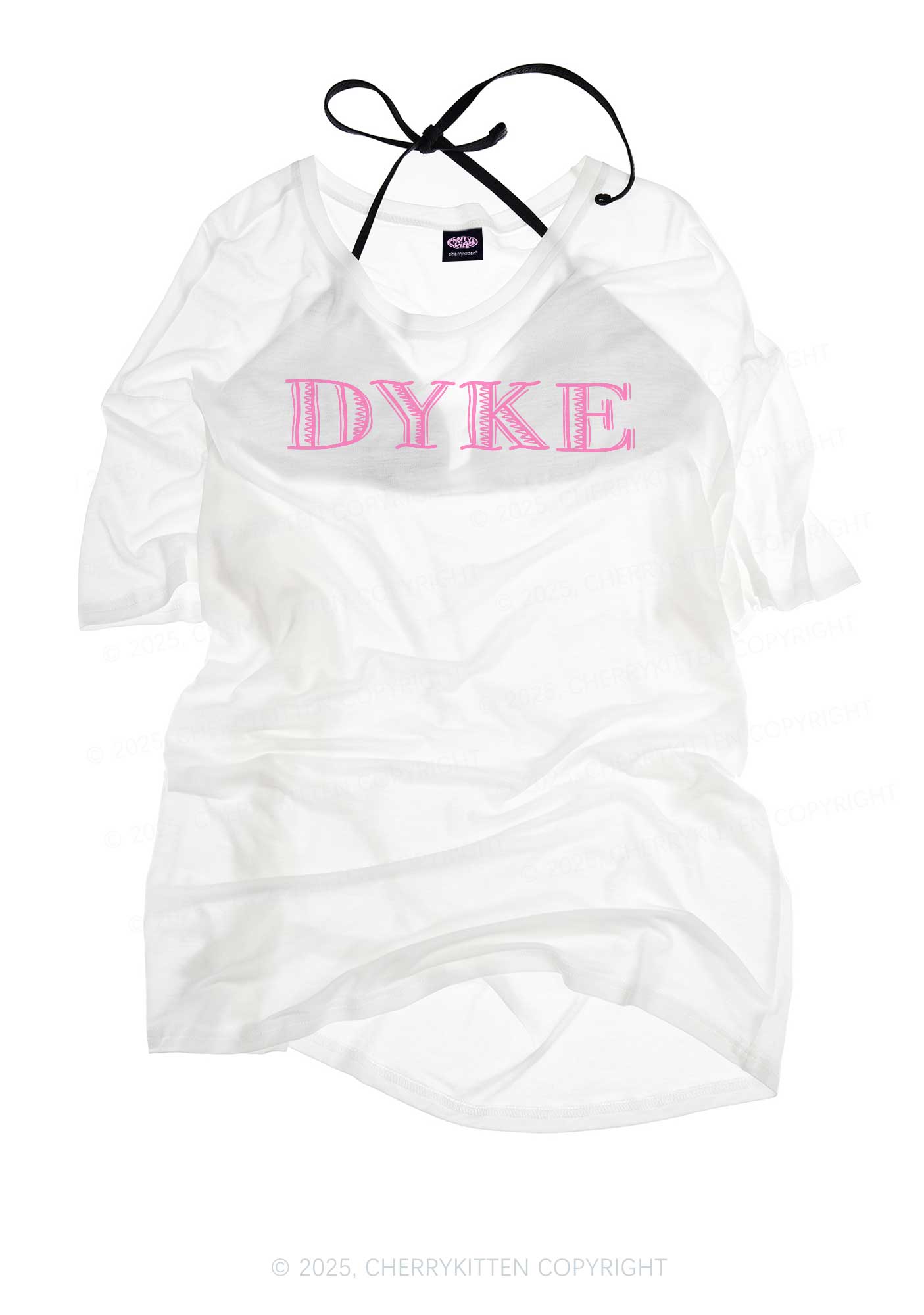 DYKE Pride Y2K Sheer Boyfriend Tee Cherrykitten