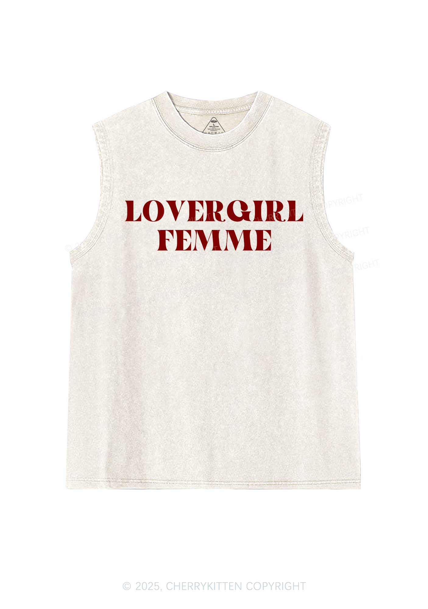 Lovergirl Femme Pride Y2K Washed Muscle Tank Cherrykitten