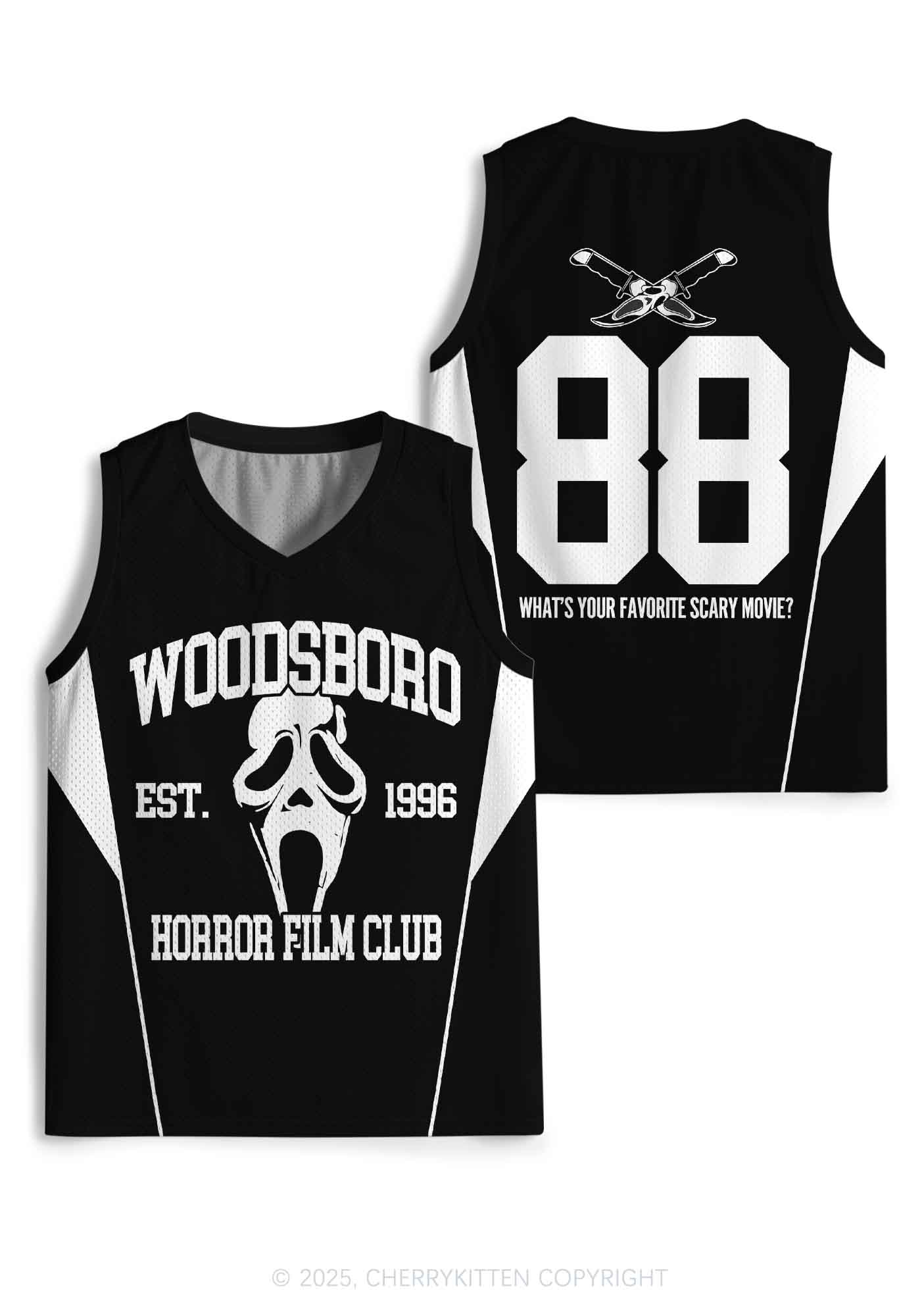 Halloween Custom Black Horror Club Y2K Sport Jersey Tank Cherrykitten