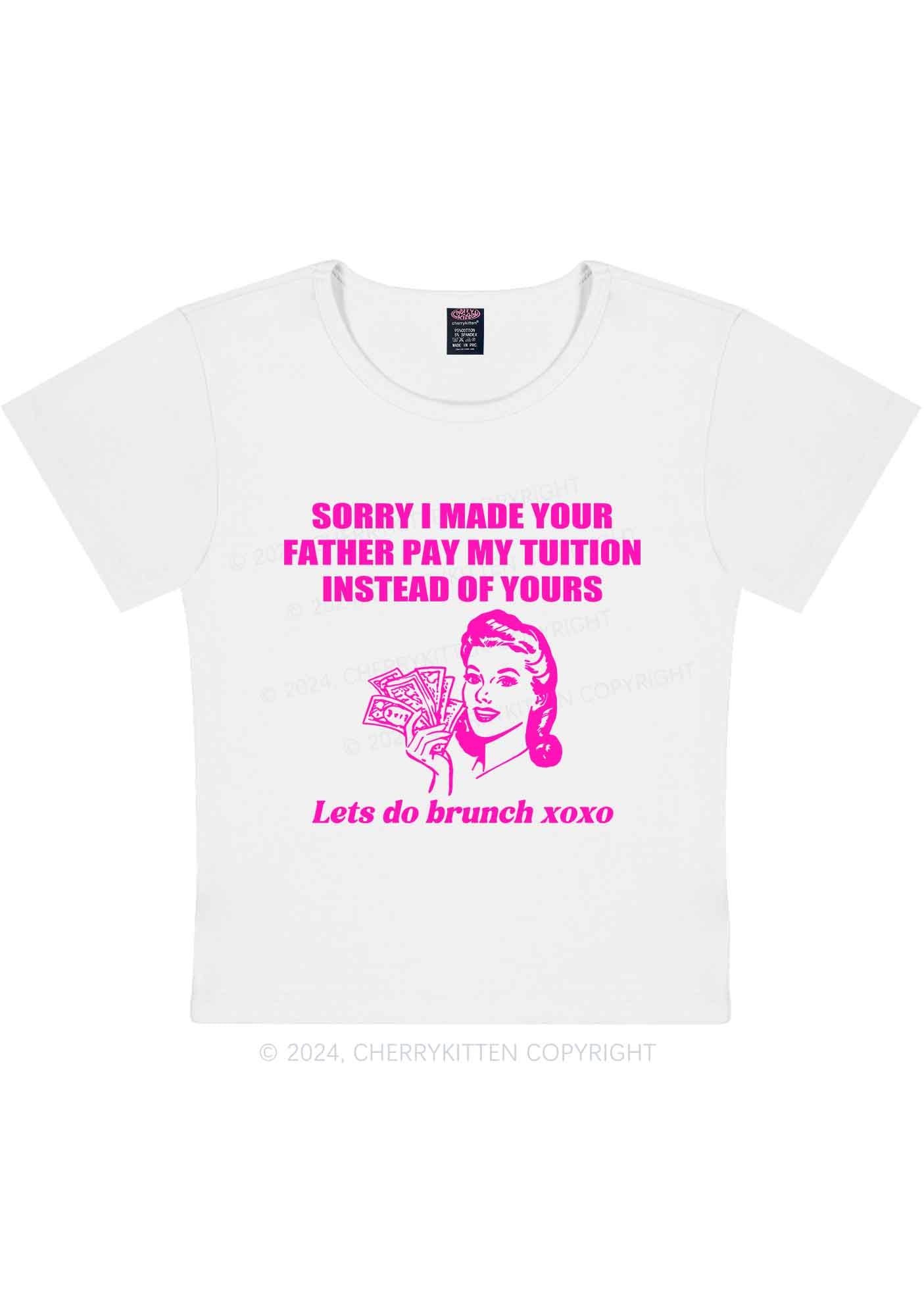 Curvy Let's Do Brunch Y2K Baby Tee Cherrykitten