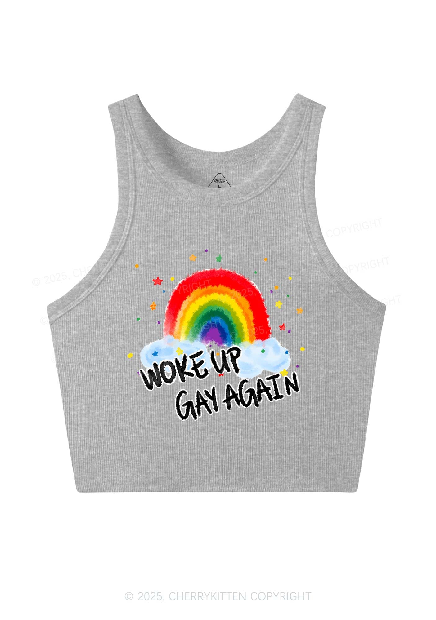 Woke Up Gay Again Y2K Crop Tank Top Cherrykitten
