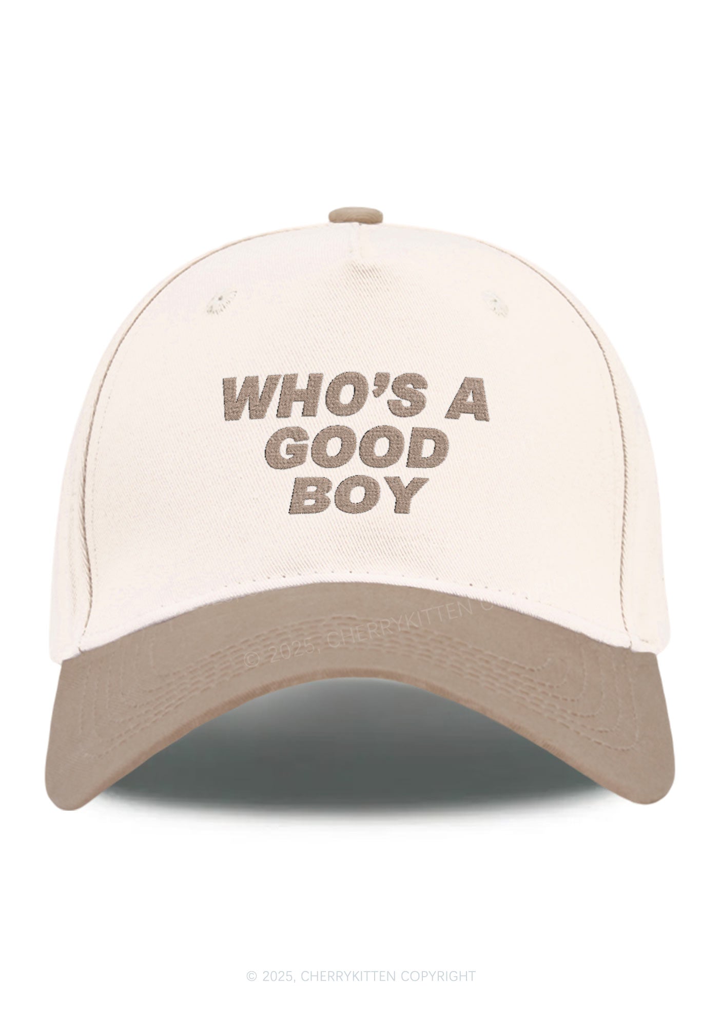 Embroidered Whos A Good Boy Y2K Color Block Baseball Cap Cherrykitten