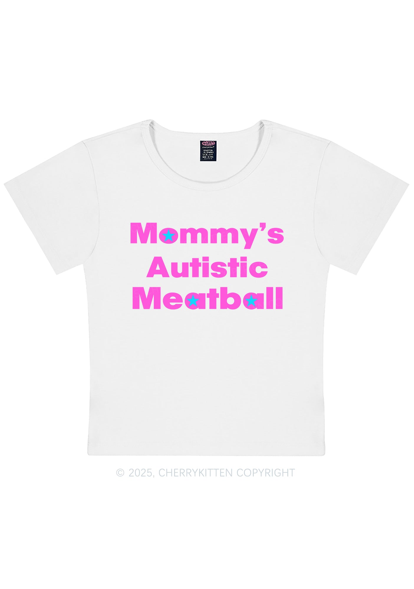 Mommys Autistic Meatball Y2K Baby Tee Cherrykitten