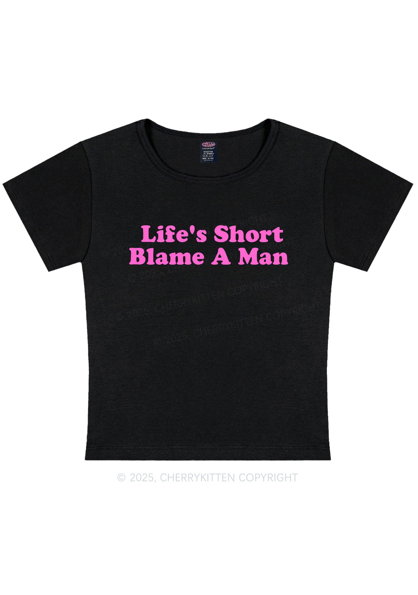 Blame A Man Y2K Baby Tee Cherrykitten