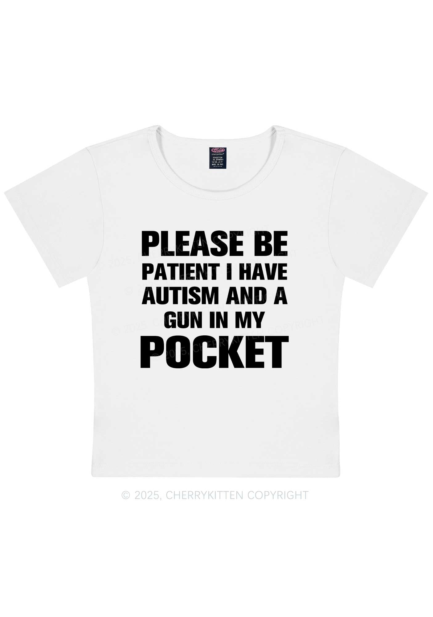 Please Be Patient Y2K Baby Tee Cherrykitten