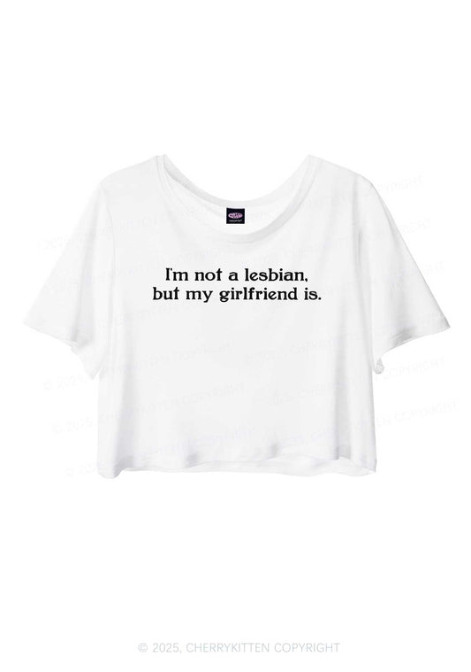 My Girlfriend Is Lesbian Pride Y2K Sheer Crop Tee Cherrykitten