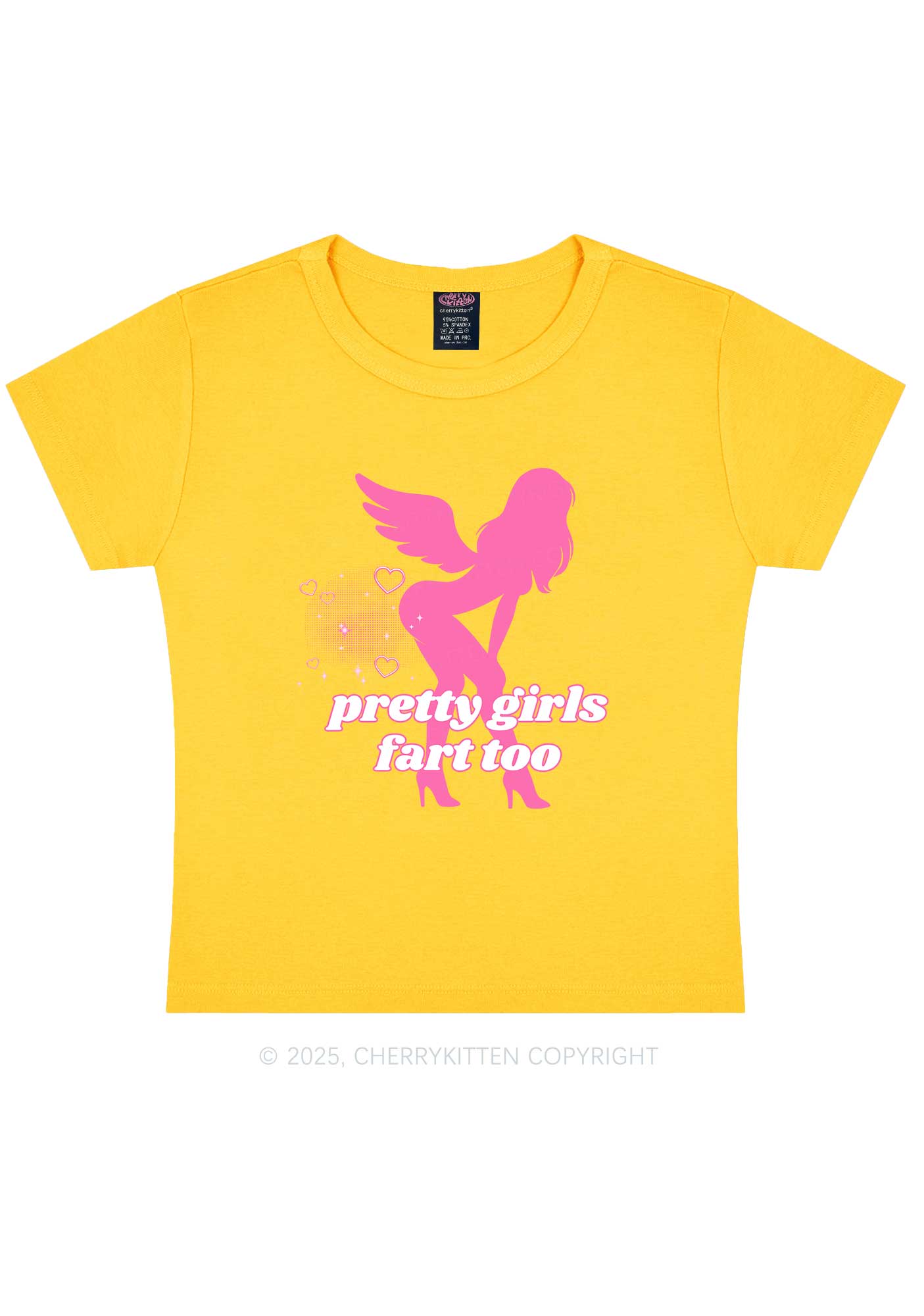 Pretty Girls Fart Too Y2K Baby Tee Cherrykitten