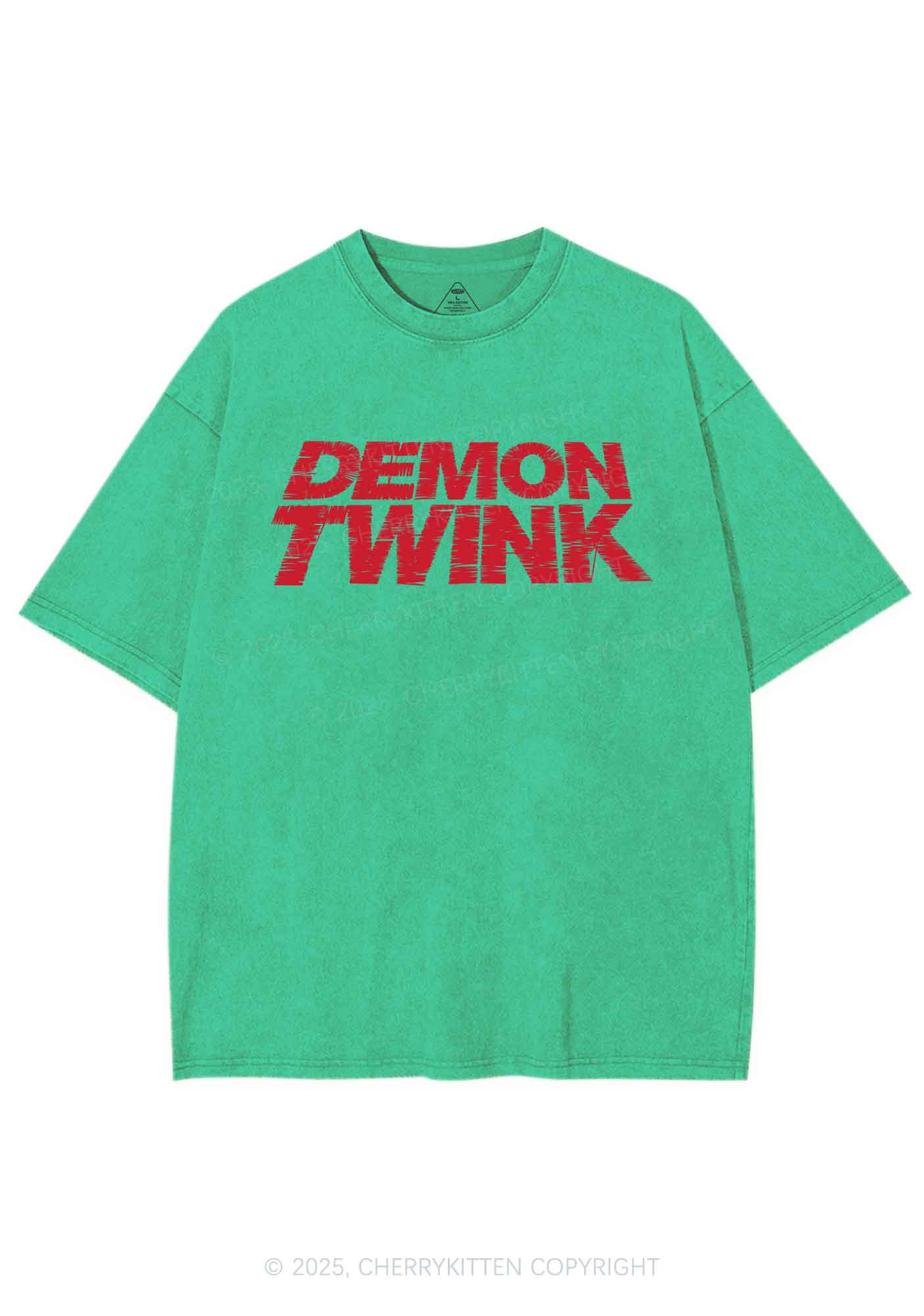 Demon Twink Pride Y2K Shirts Washed Tee Cherrykitten
