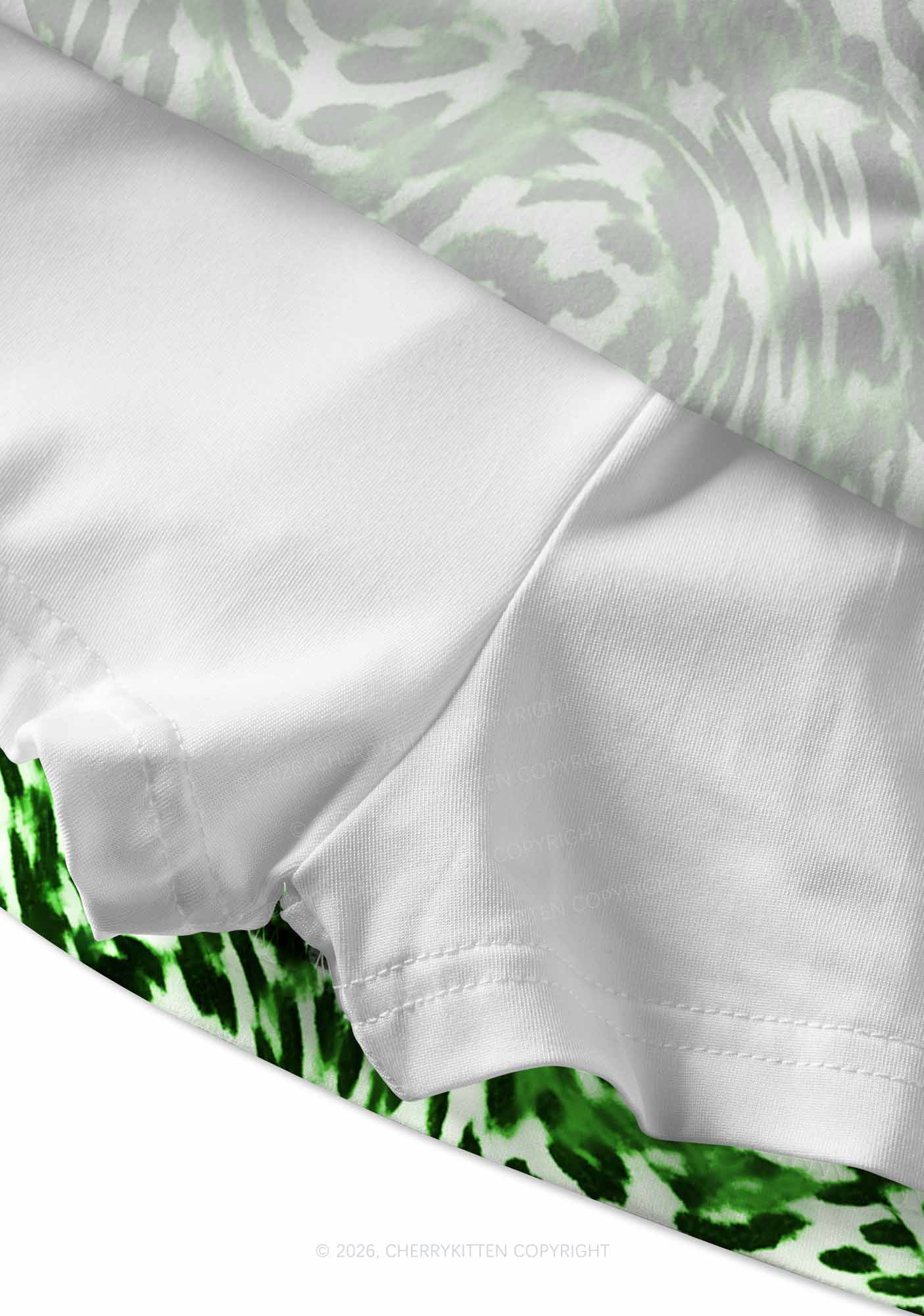 Retro Green Leopard St Patricks Y2K Print Mini Skirt Cherrykitten