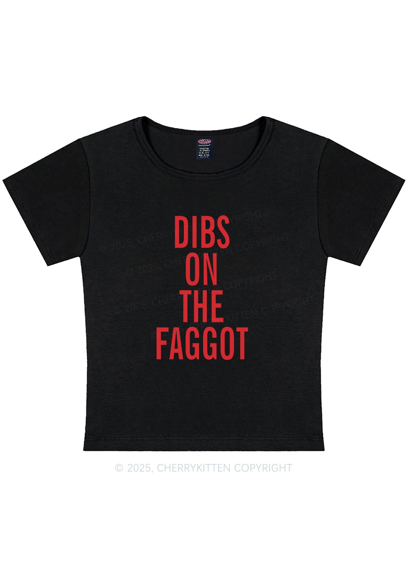 Dibs On The Faggot Pride Y2K Baby Tee Cherrykitten