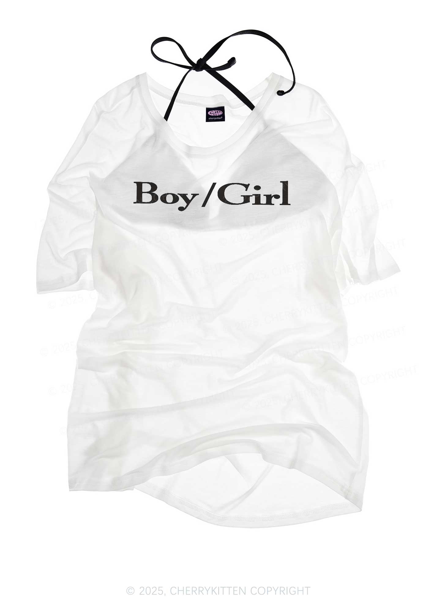 Boy Or Girl Pride Y2K Sheer Boyfriend Tee Cherrykitten