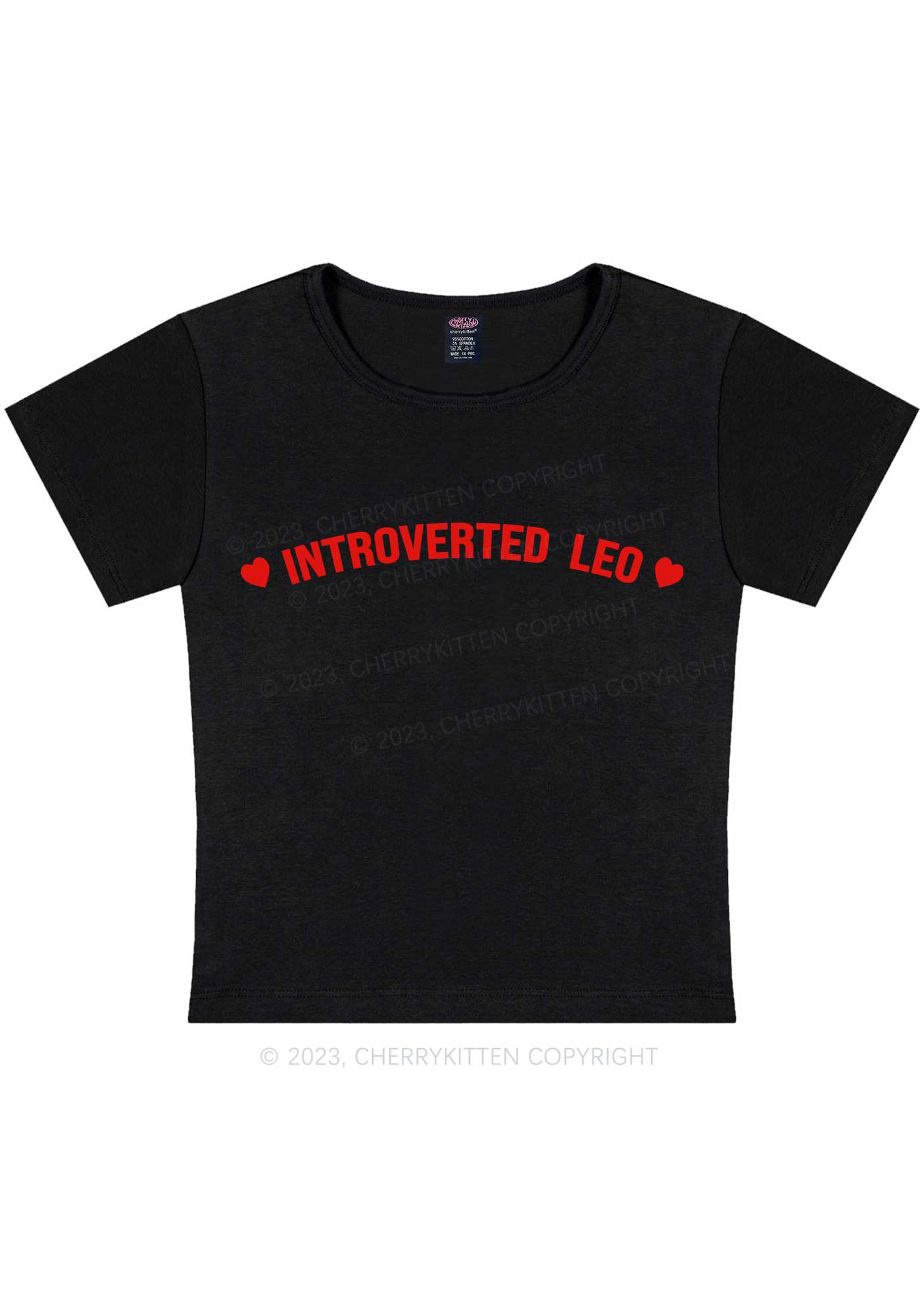 Introverted Leo Y2K Baby Tee Cherrykitten