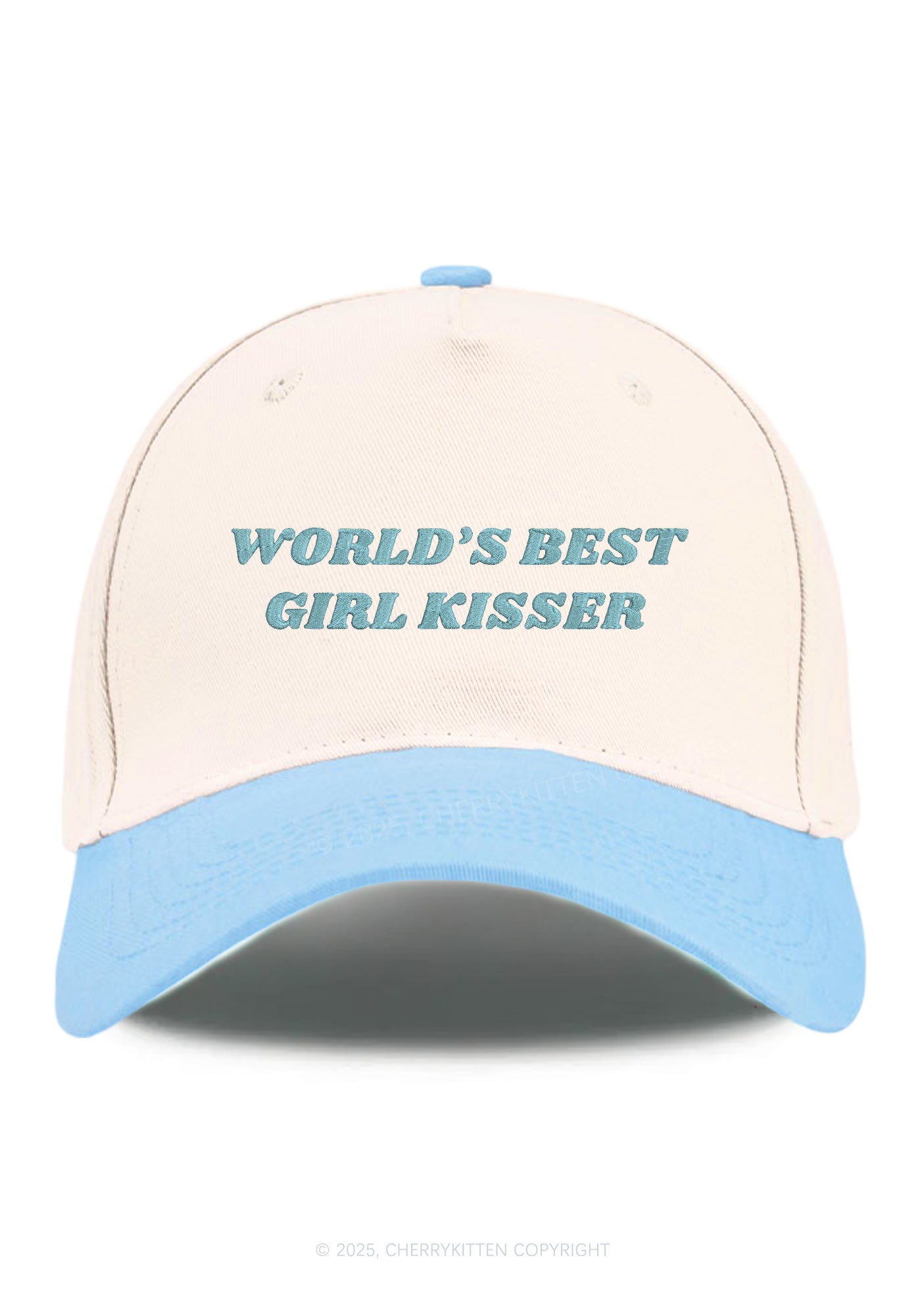 Embroidered Best Girl Kisser Pride Y2K Color Block Baseball Cap Cherrykitten