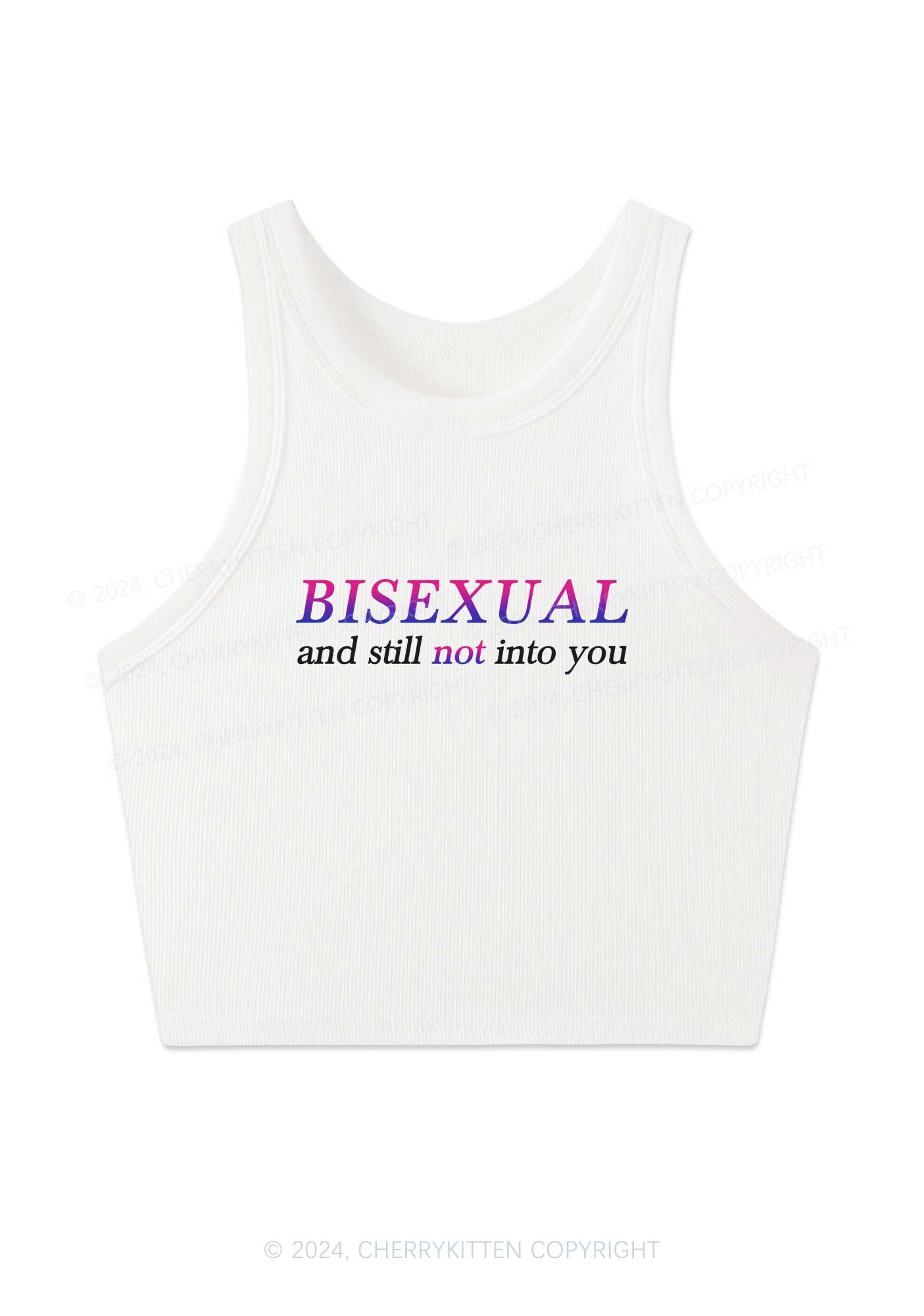 Bisexual And Still Not Into You Y2K Crop Tank Top Cherrykitten