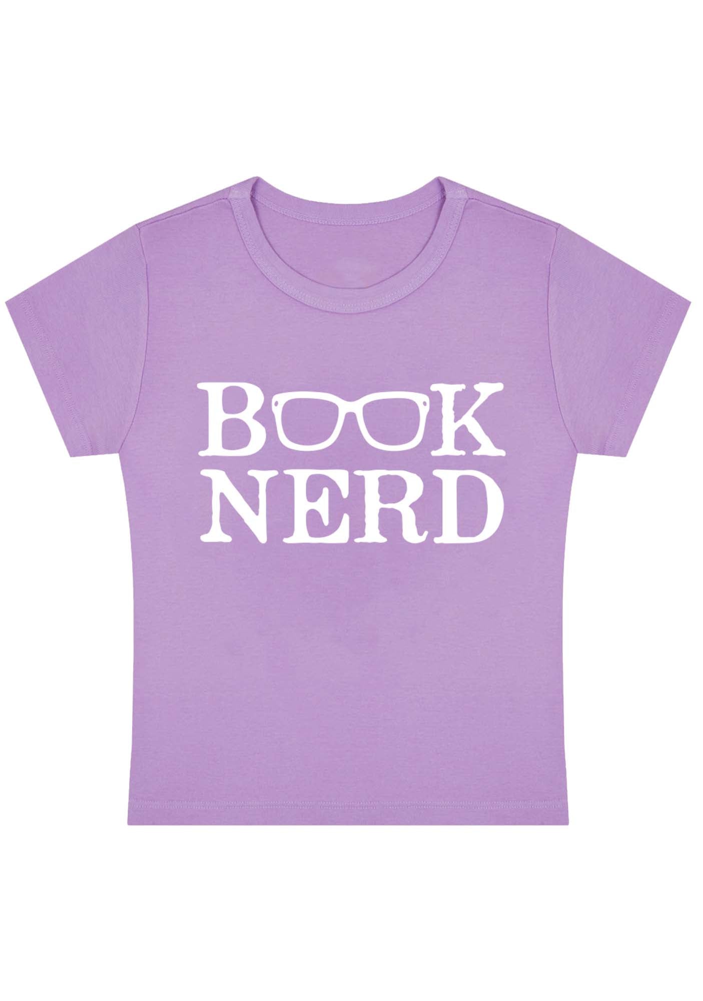 Curvy Book Nerd Glasses Baby Tee