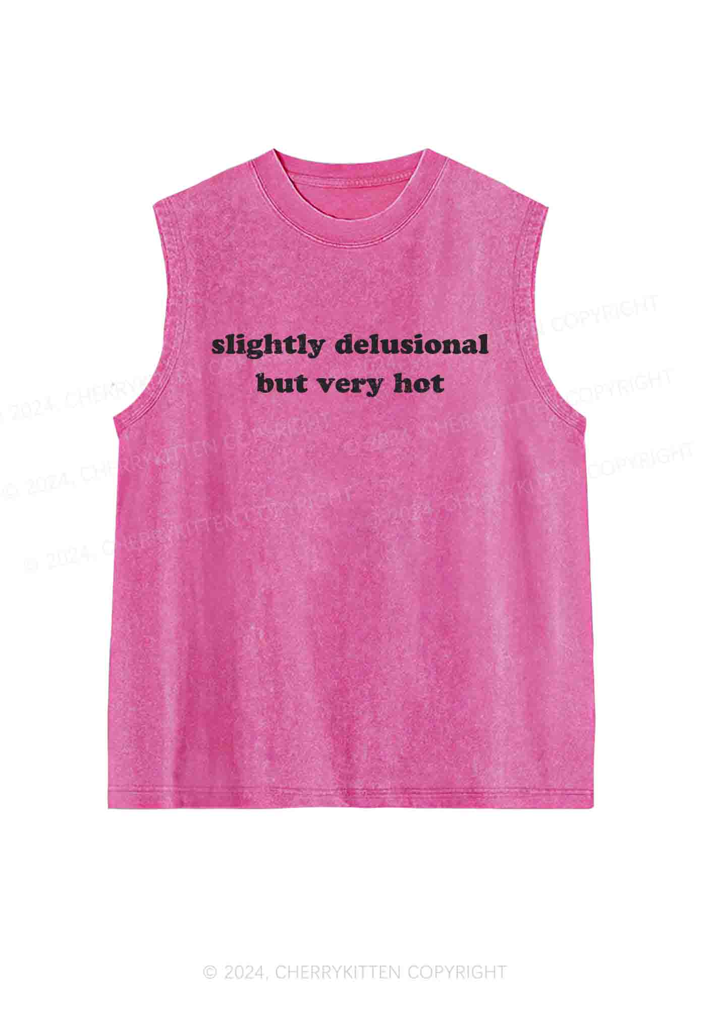 Slightly Delusional But Very Hot Y2K Washed Tank Cherrykitten