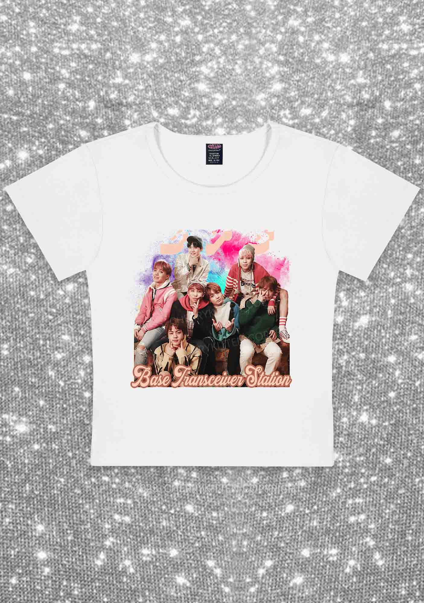 Bangtan Meaning Kpop Y2K Baby Tee Cherrykitten