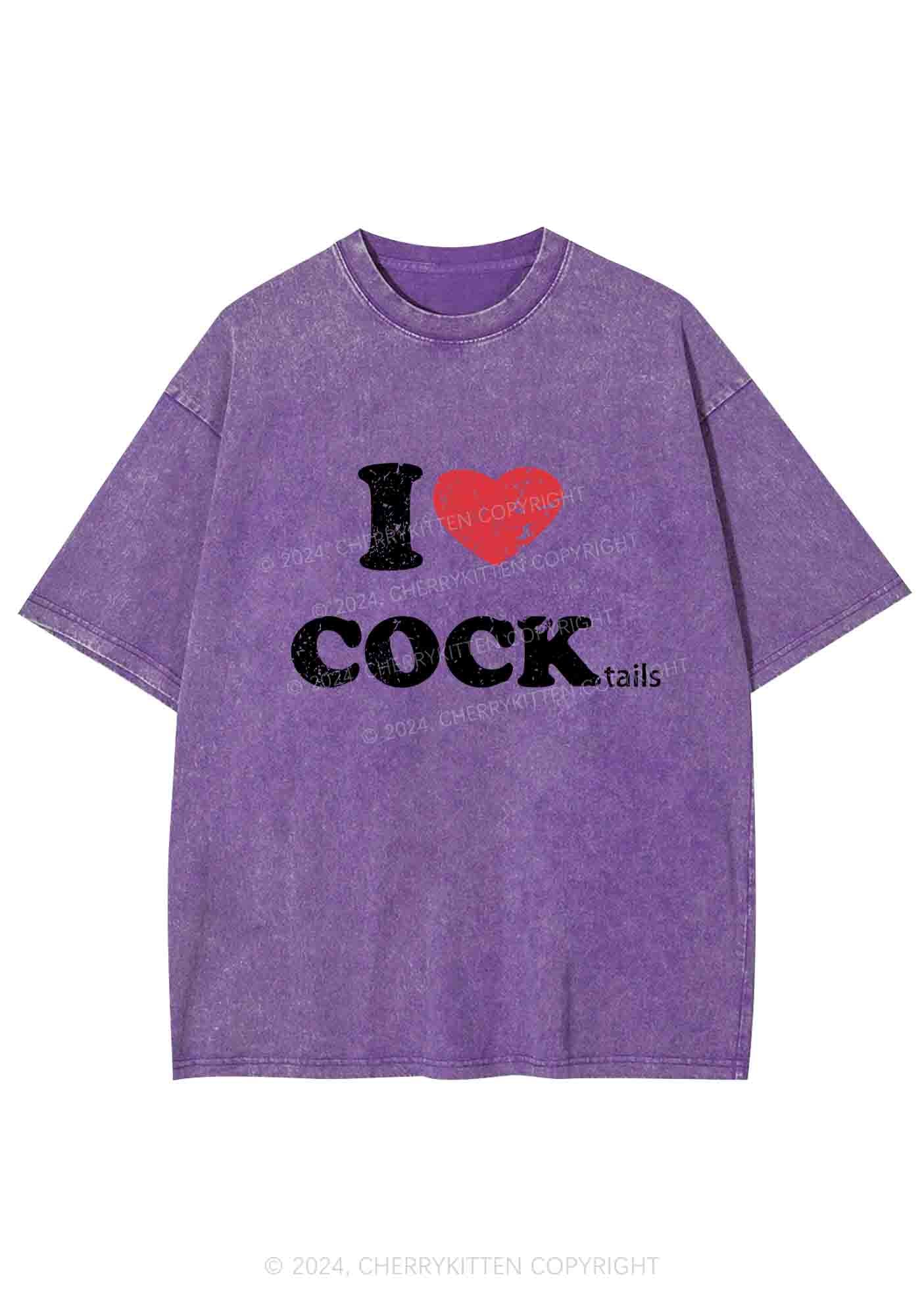 I Love Cocktails Y2K Washed Tee Cherrykitten