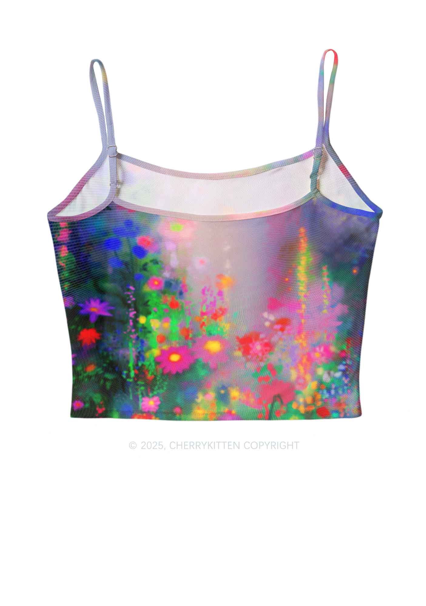 Colorful Daisies Y2K Mesh Cami Tank Cherrykitten