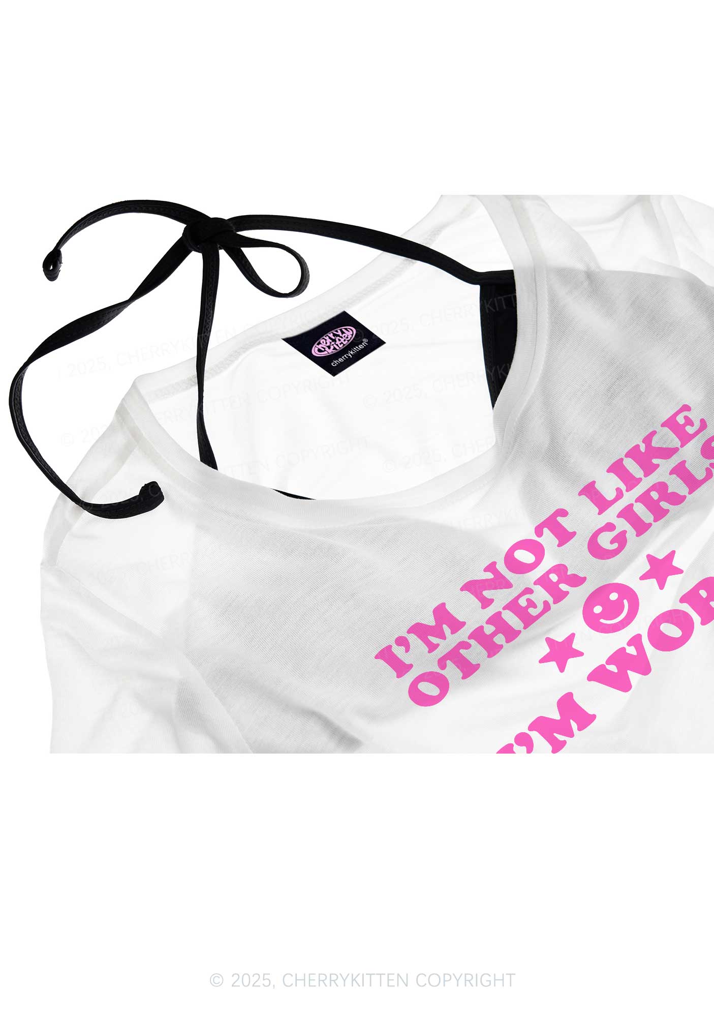 I'm Worse Y2K Sheer Crop Tee Cherrykitten