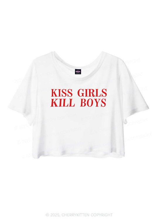 Kiss Girls Pride Y2K Sheer Crop Tee Cherrykitten
