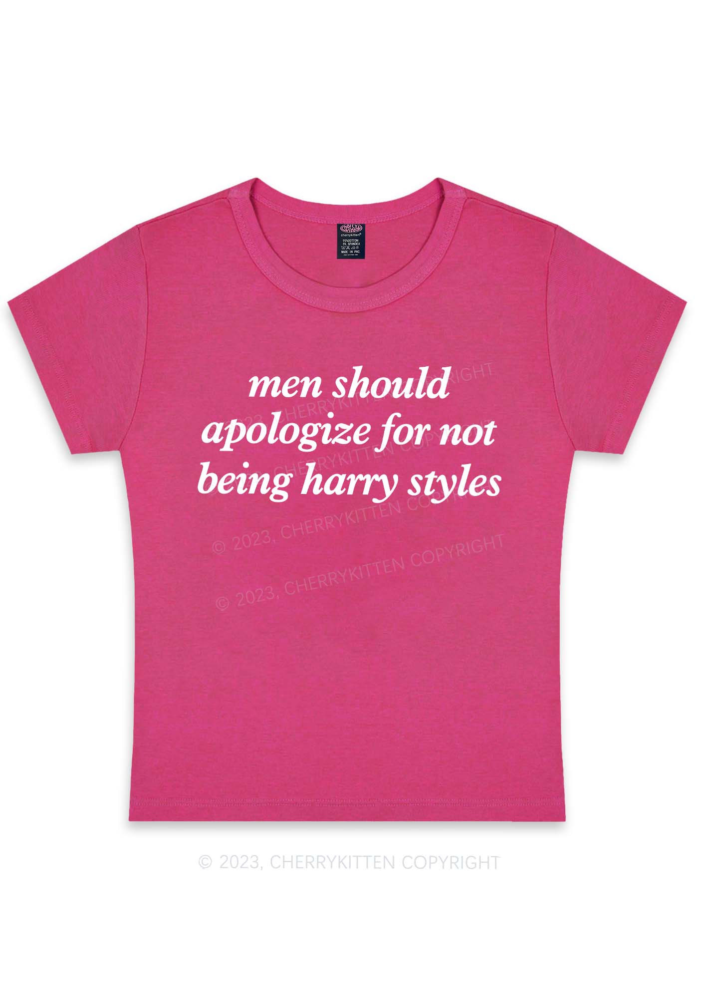 Men Should Apologize Y2K Baby Tee Cherrykitten