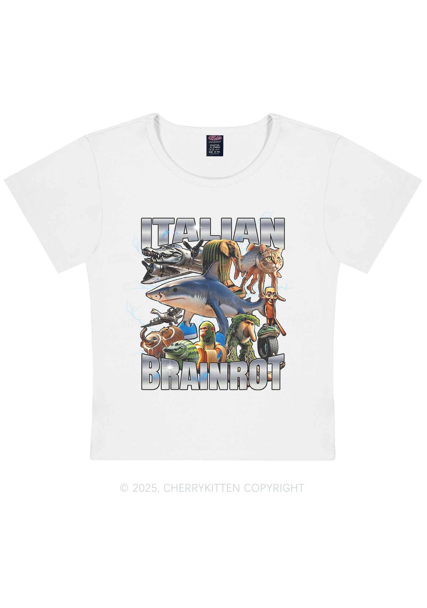 Italian Brainrot Collection Y2K Baby Tee Cherrykitten