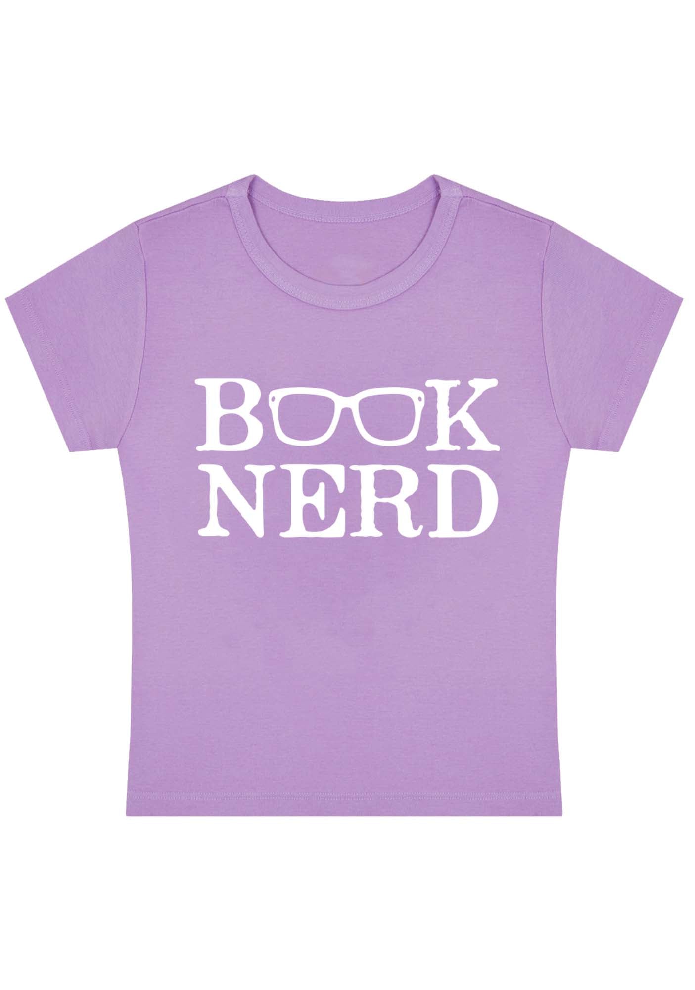 Book Nerd Glasses Y2K Baby Tee