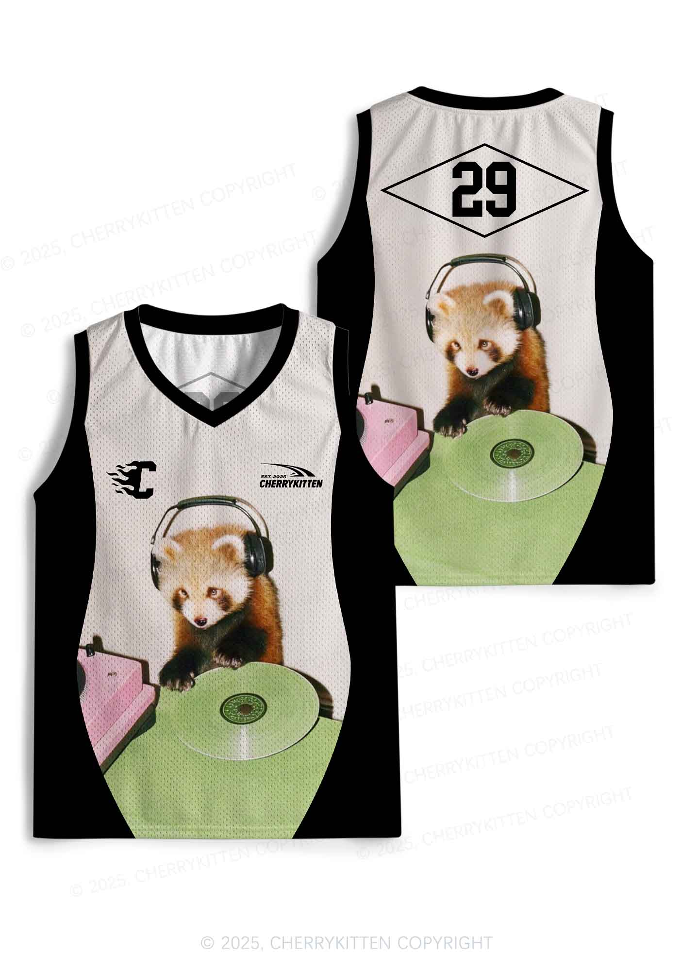 Custom Red Panda DJ Y2K Sport Jersey Tank Cherrykitten