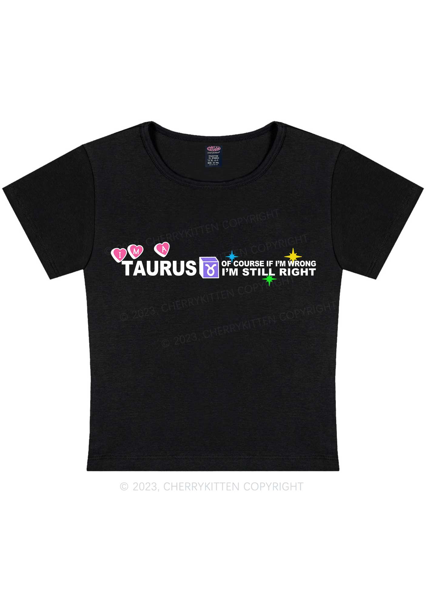 I'm A Taurus Y2K Baby Tee Cherrykitten