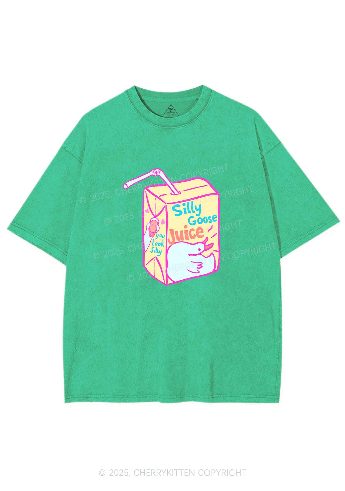 Look Silly Goose Juice Y2K Shirts Washed Tee Cherrykitten