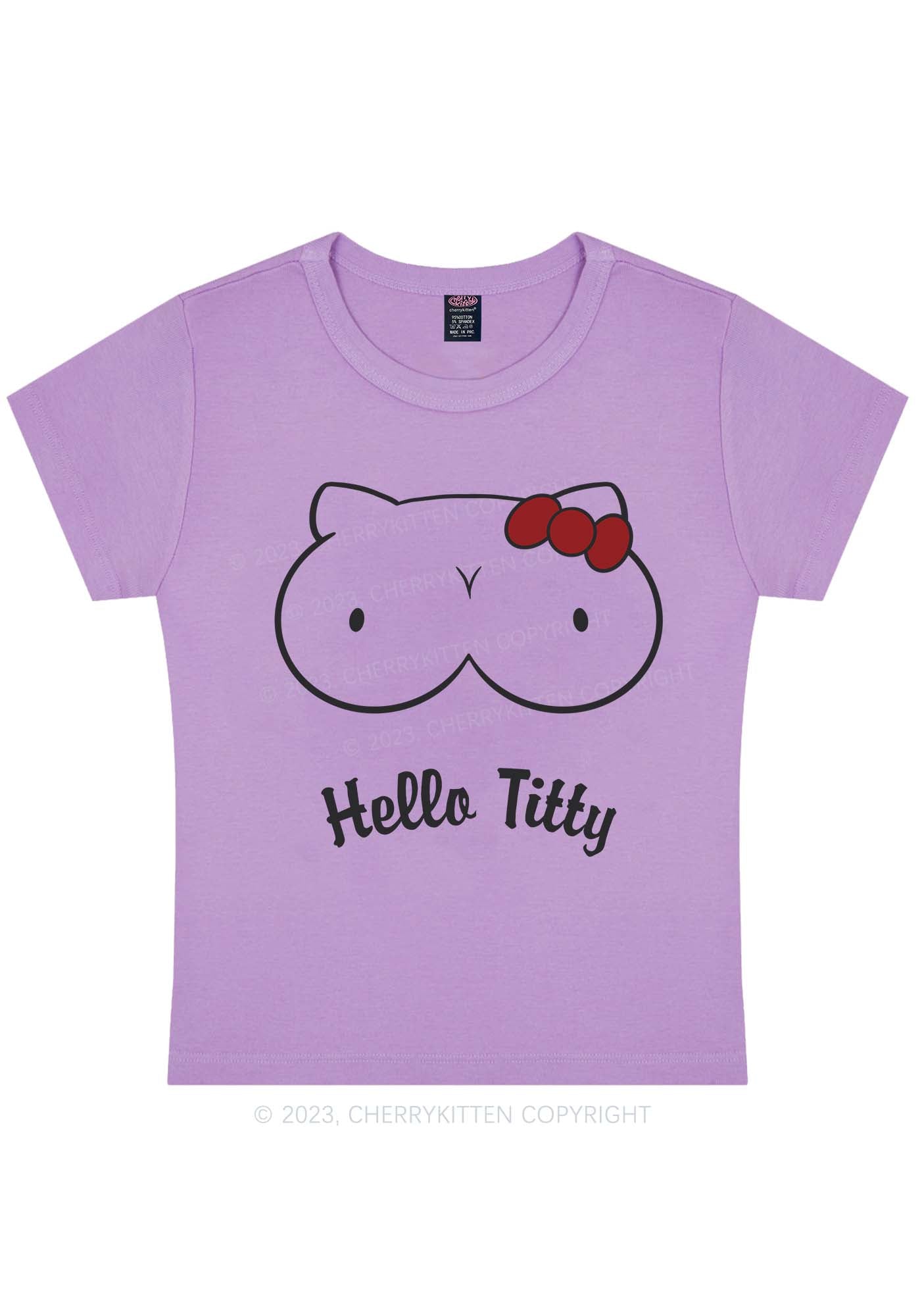 Curvy Hello Txtty Y2K Baby Tee Cherrykitten