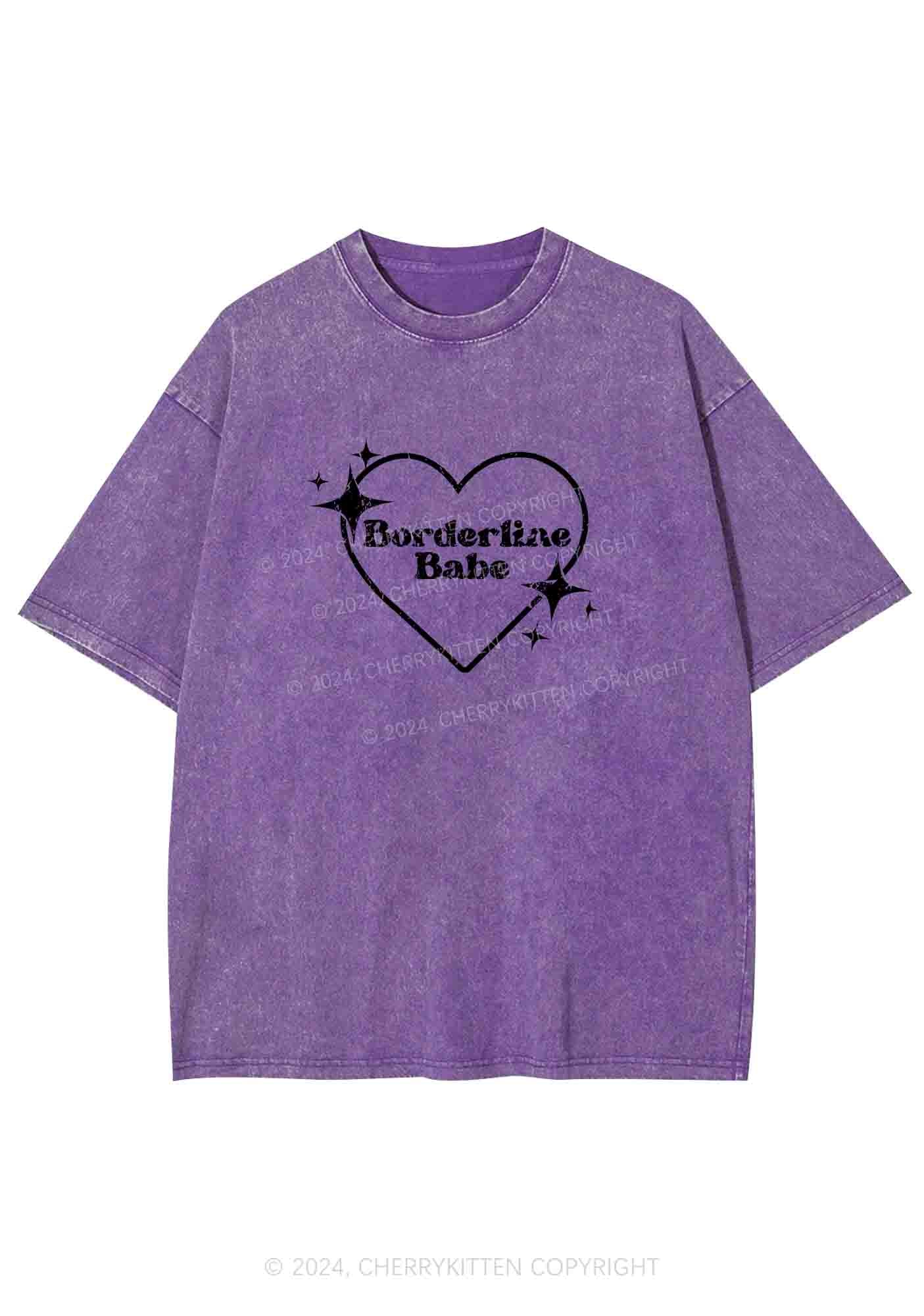 Borderline Personality Babe Y2K Washed Tee Cherrykitten