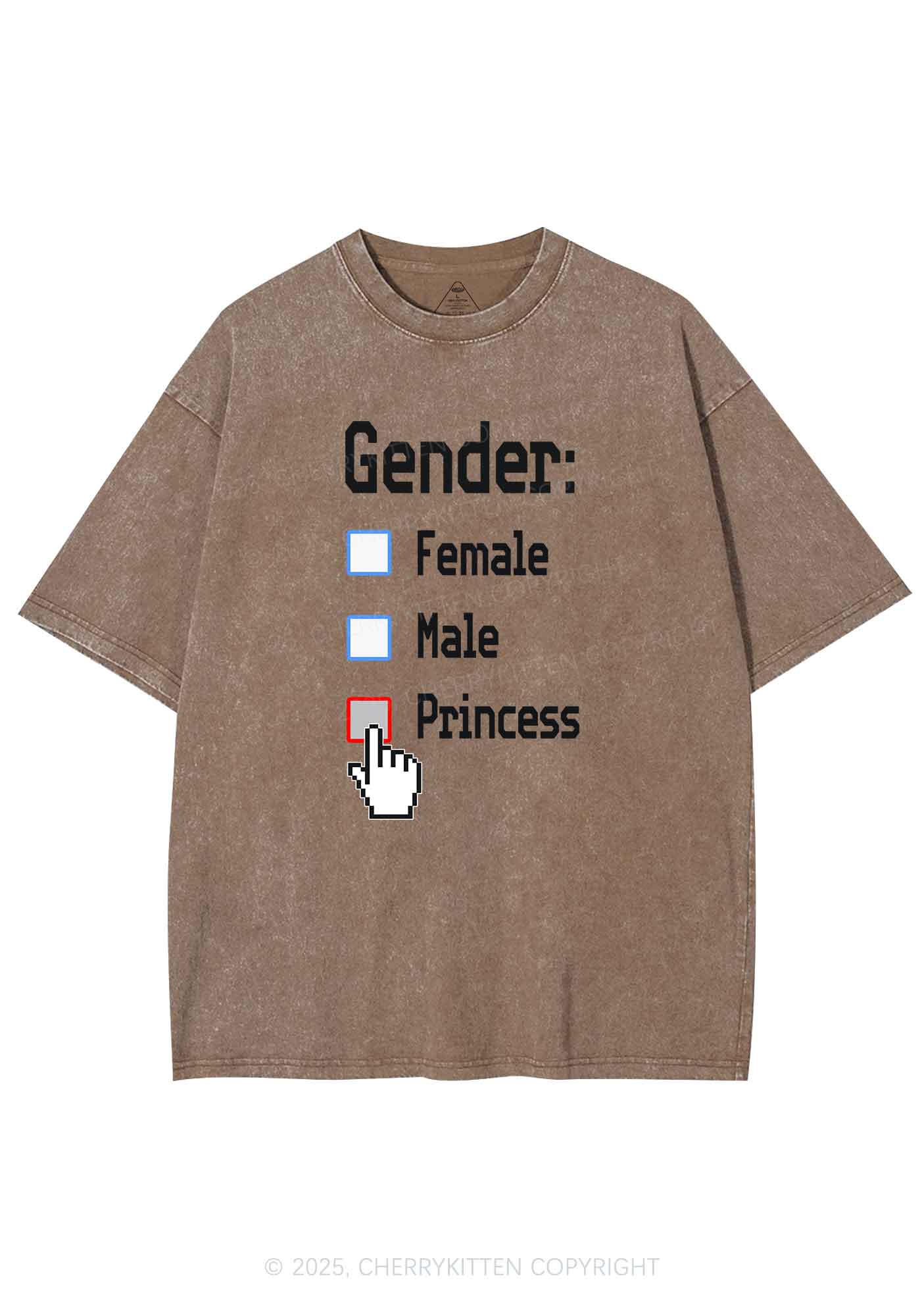 Gender Princess Pride Y2K Shirts Washed Tee Cherrykitten