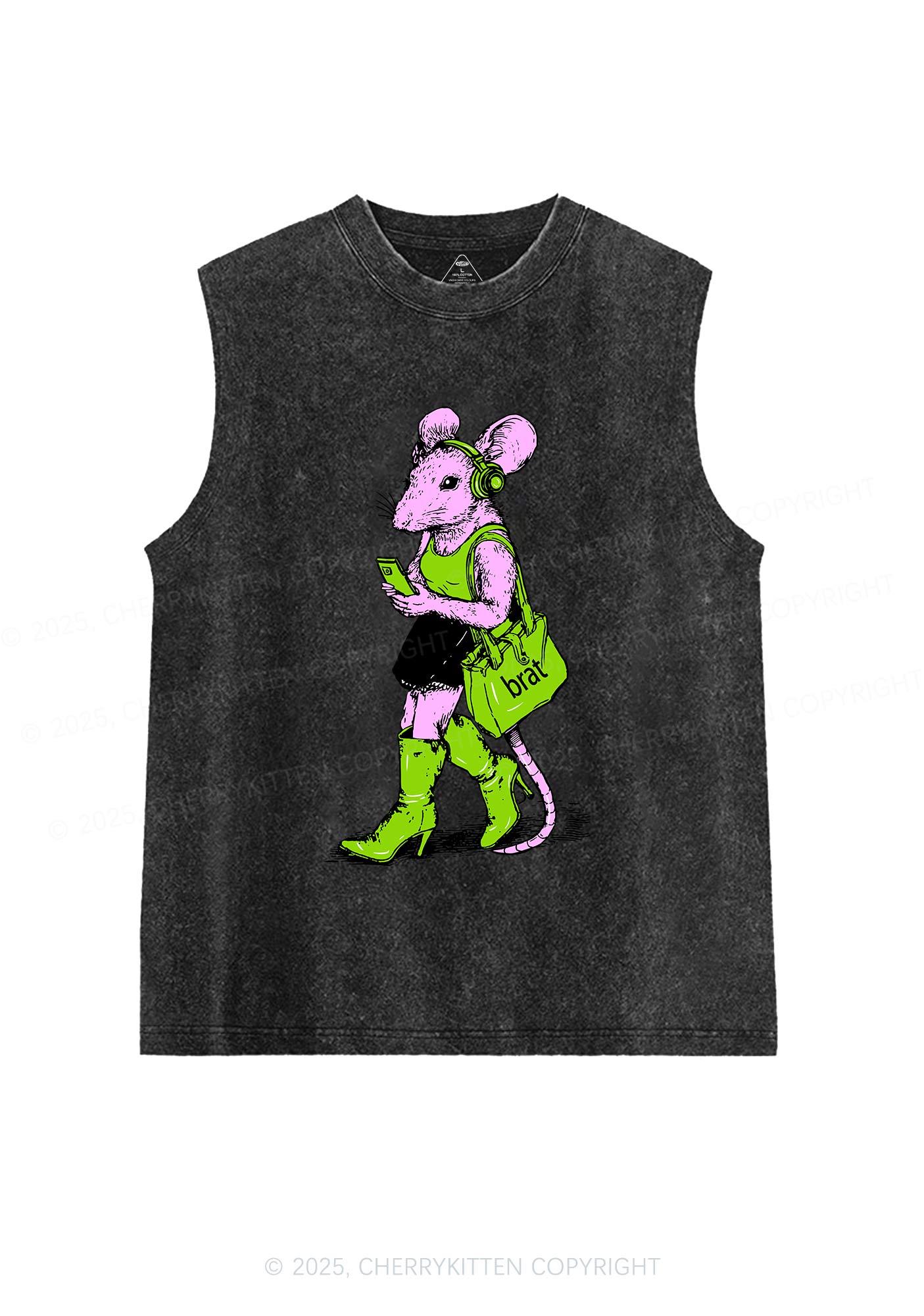 Brat Girl Y2K Washed Muscle Tank Cherrykitten